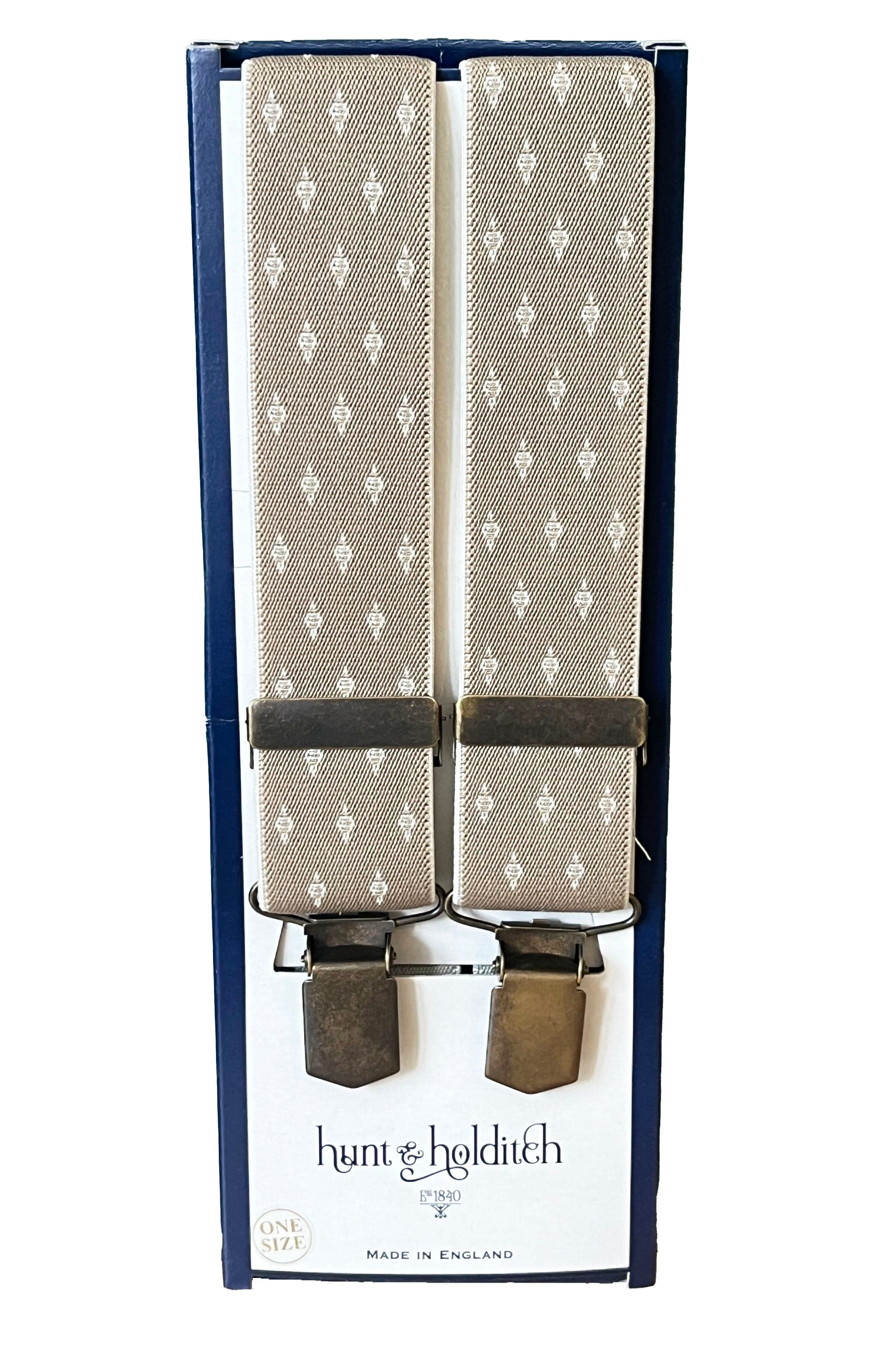 Diamond Detail 35mm Braces - Beige