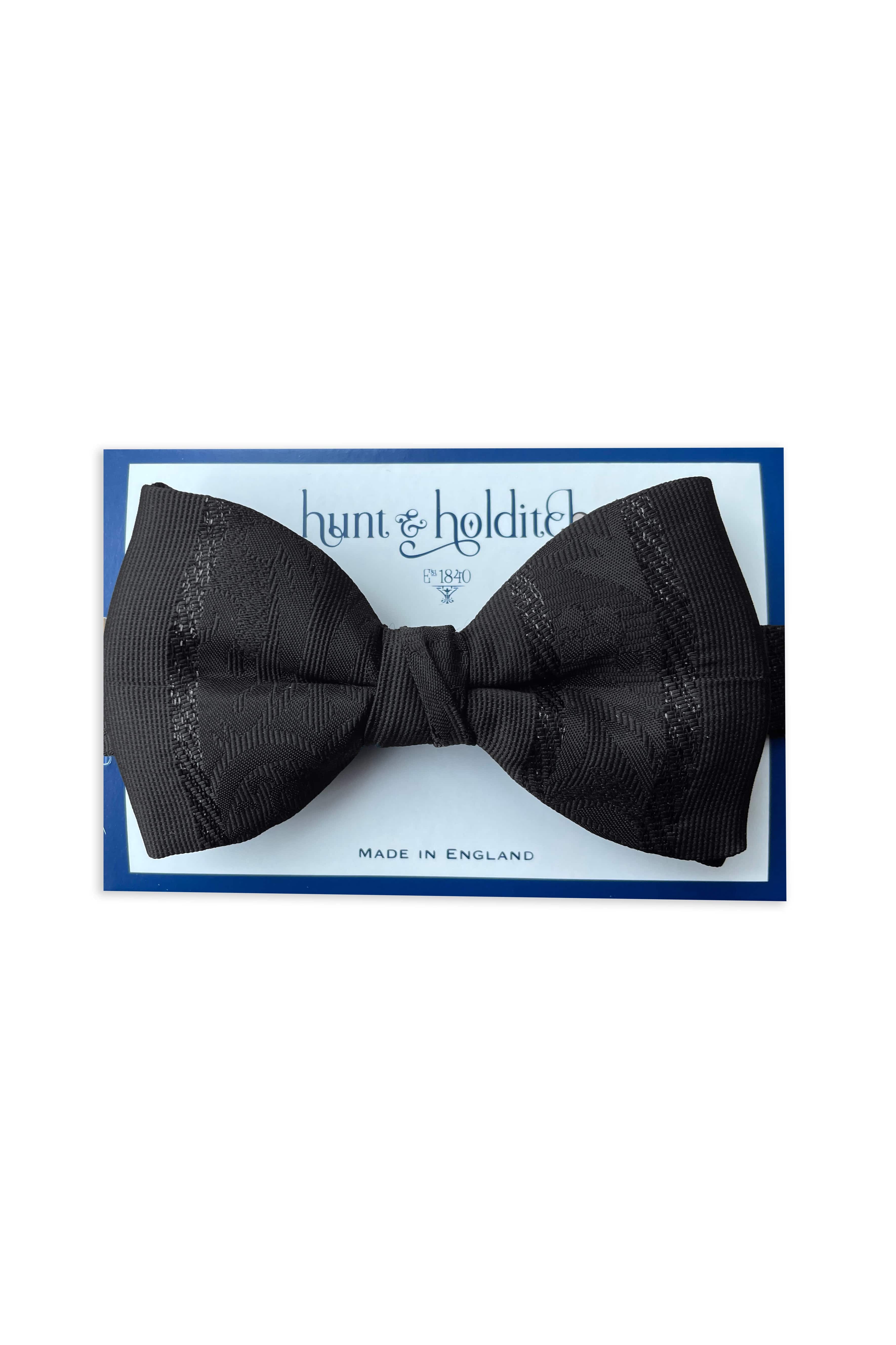 Glitter Stripe Self Tied Bow Tie - Black