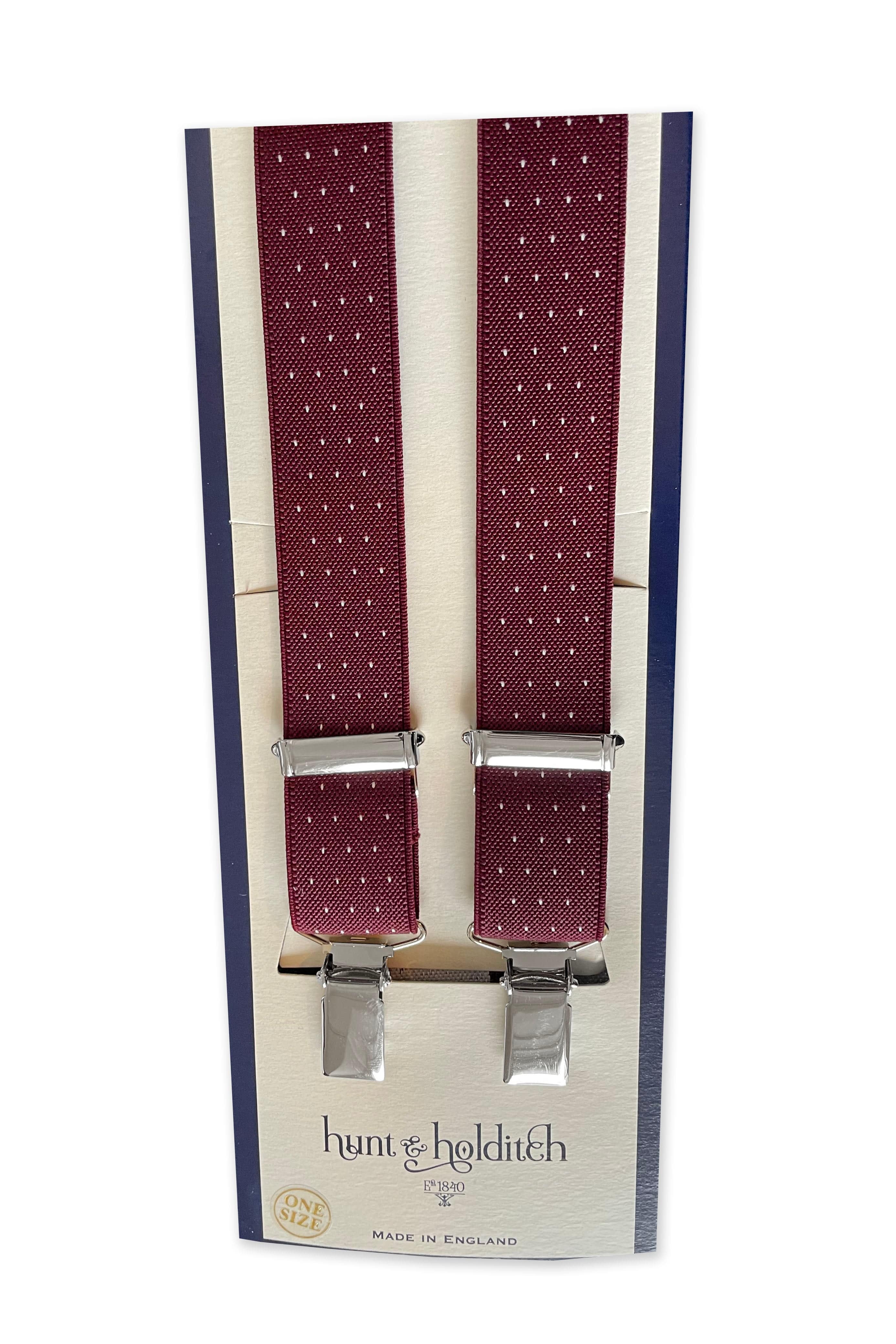 Spot 25mm Clip Braces - Burgundy/White