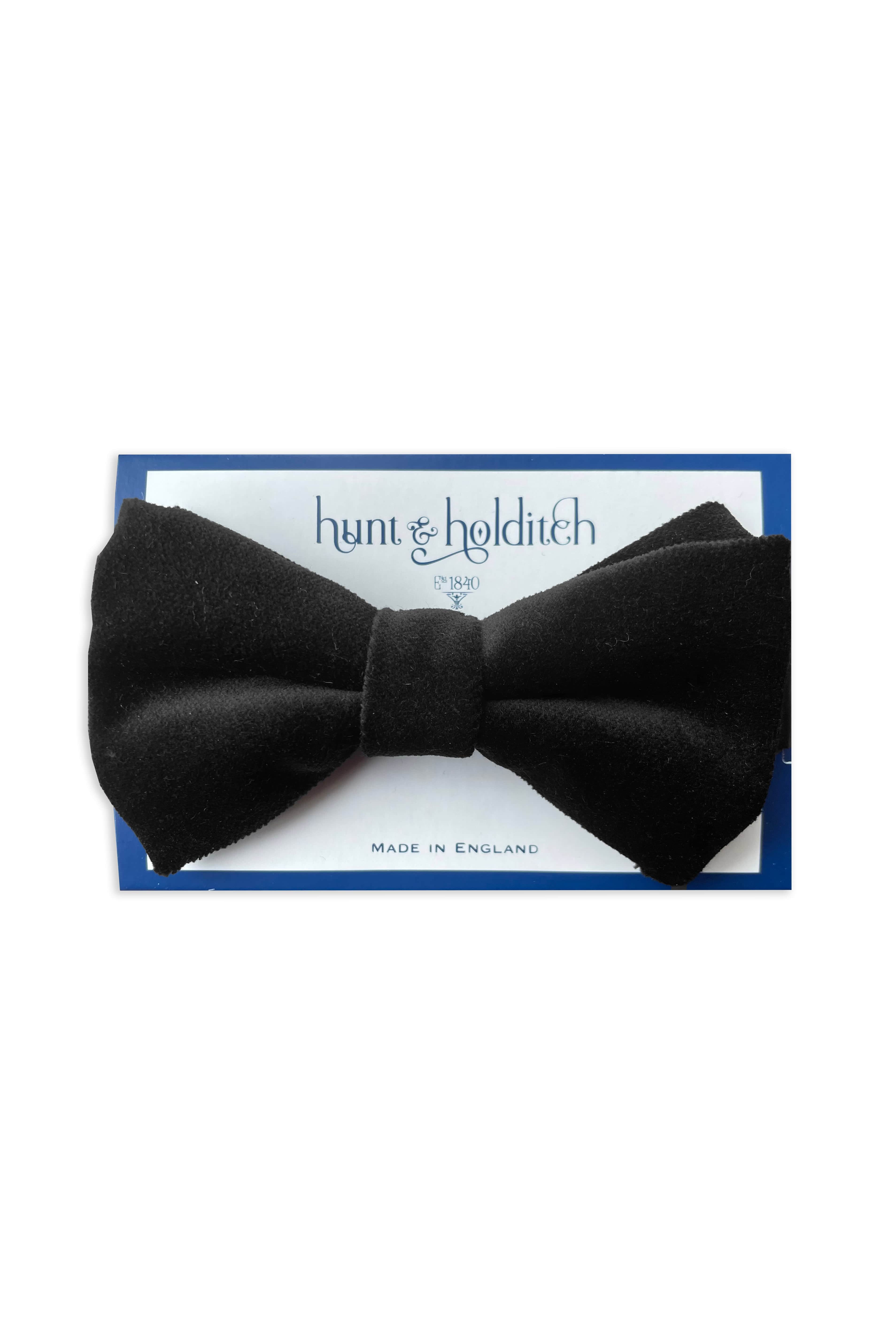 Velvet Self Tied Bow Tie - Black
