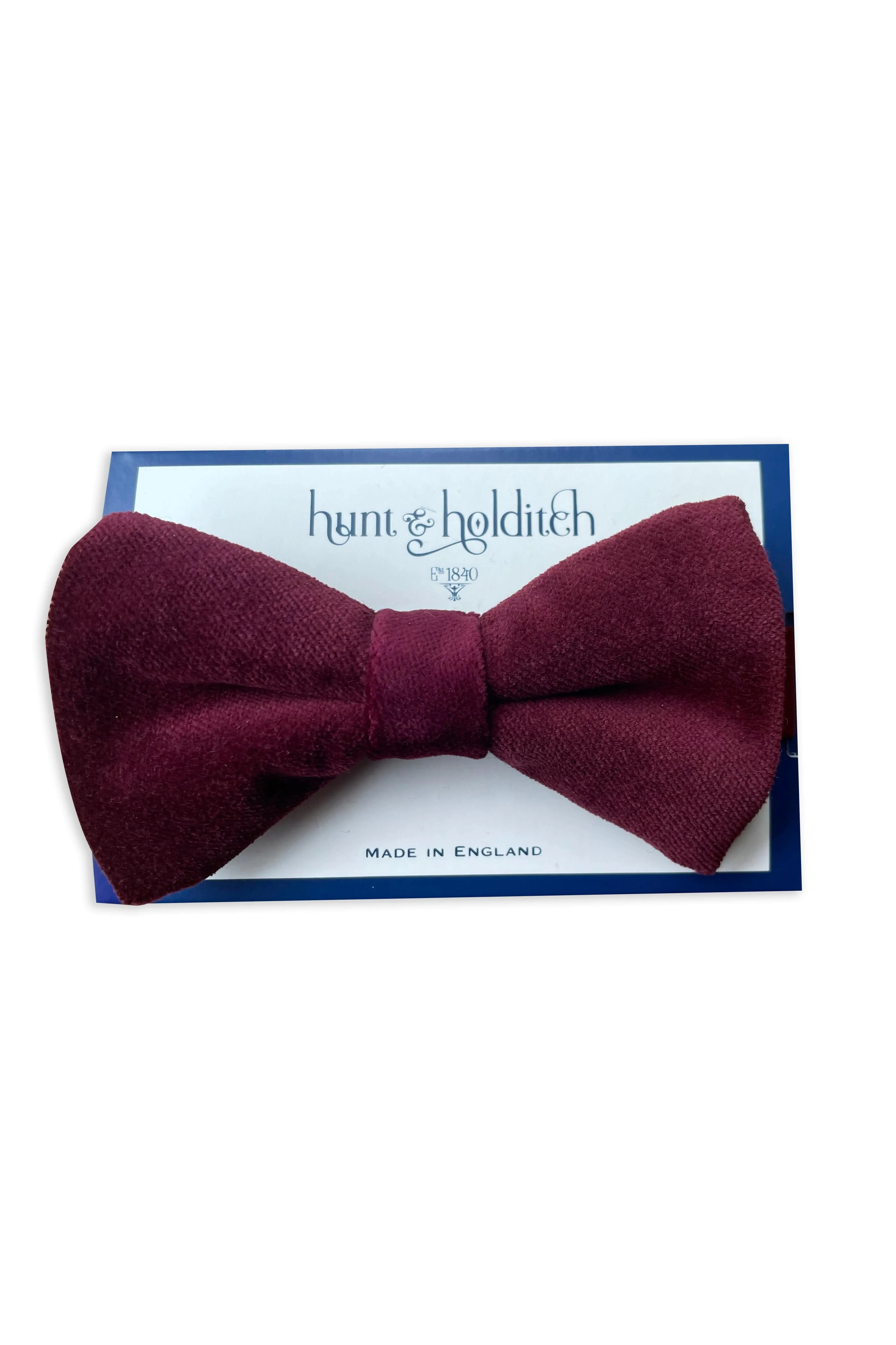 Velvet Self Tied Bow Tie - Burgundy