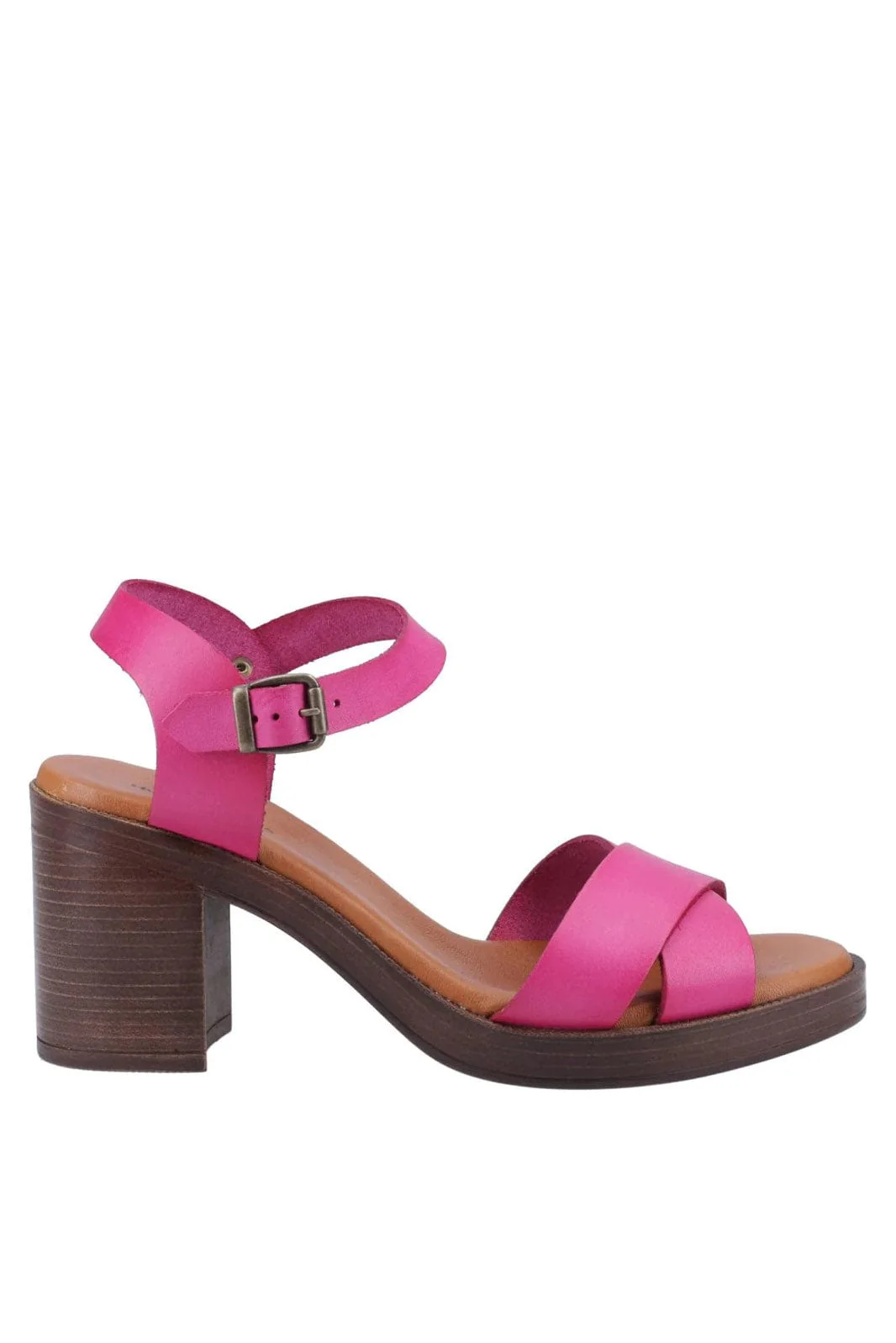 Georgia Leather Heeled Sandals - Pink