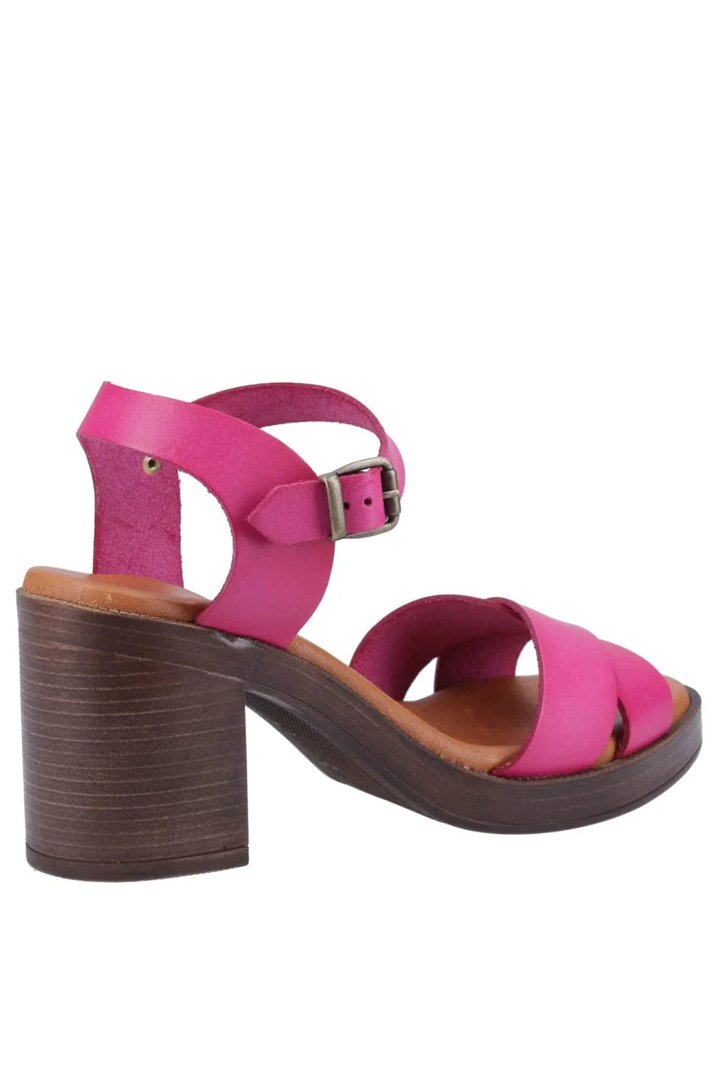 Georgia Leather Heeled Sandals - Pink - Image 4