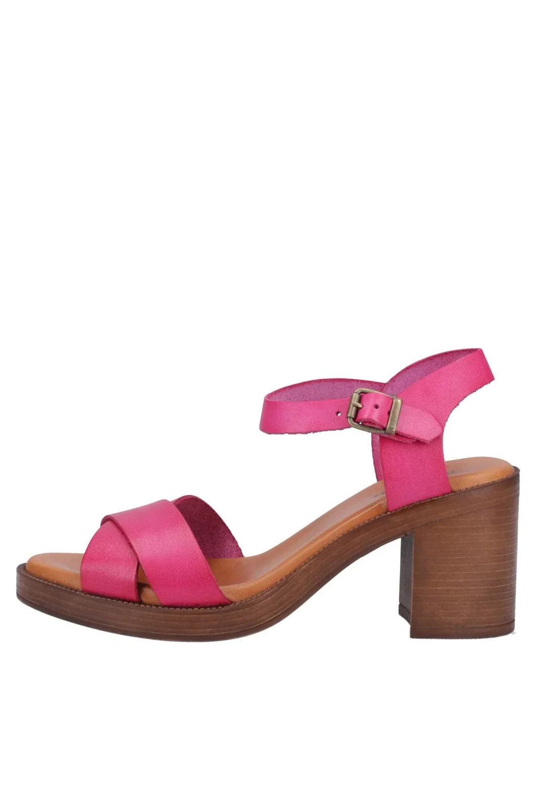 Georgia Leather Heeled Sandals - Pink - Image 5