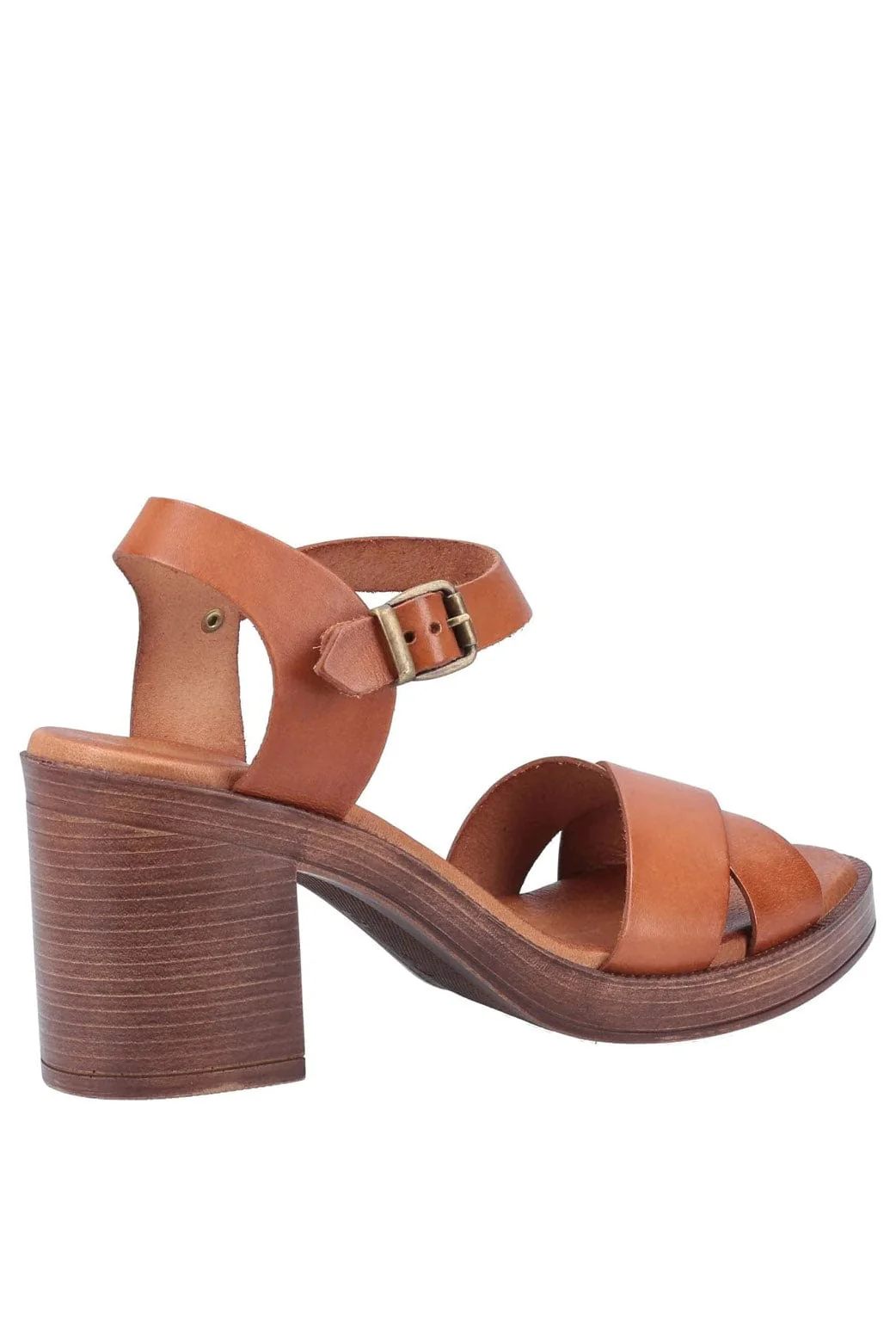 Georgia Leather Heeled Sandals - Tan - Image 3