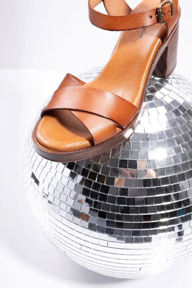 Georgia Leather Heeled Sandals - Tan - Image 6