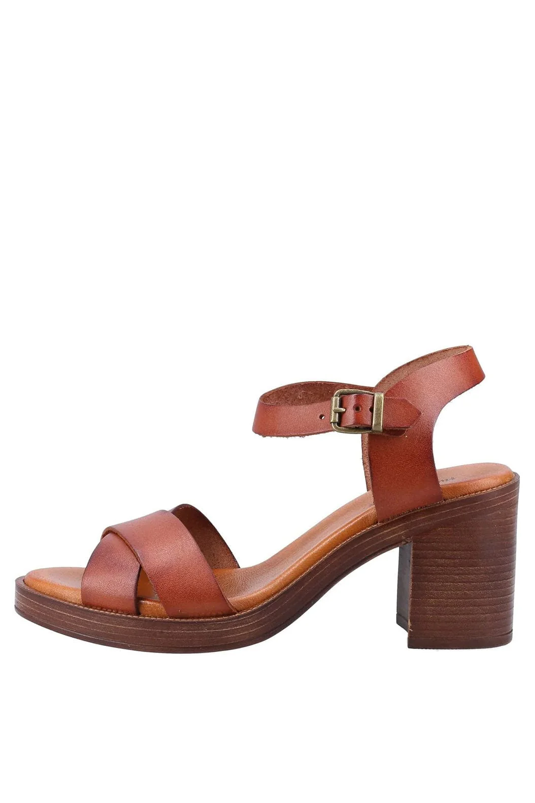 Georgia Leather Heeled Sandals - Tan - Image 7