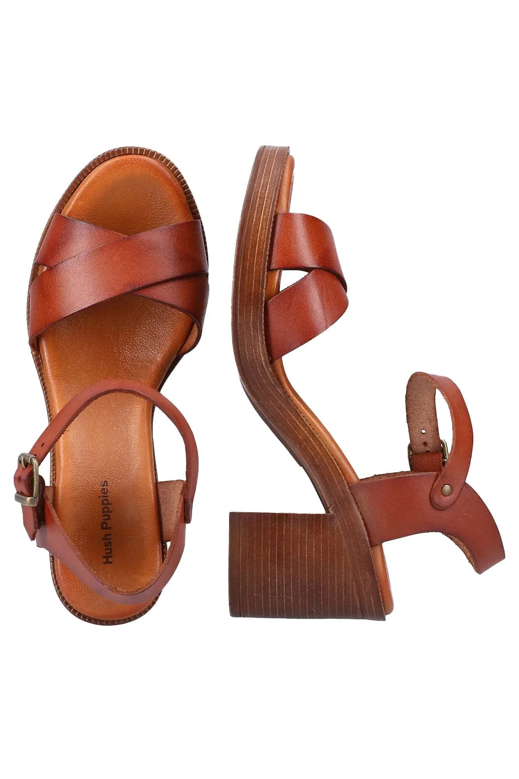 Georgia Leather Heeled Sandals - Tan - Image 8