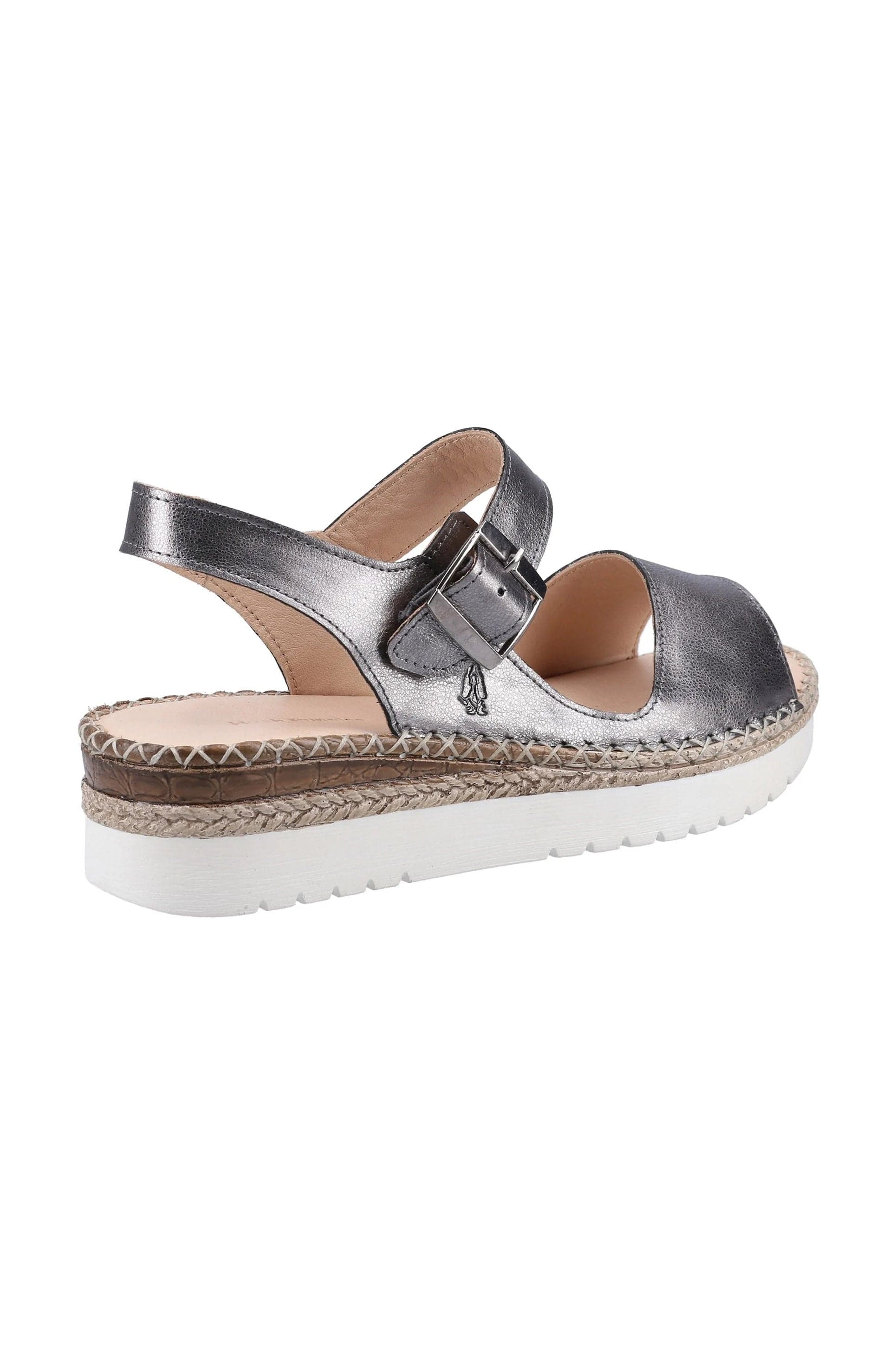 Stacey Leather Sandals - Pewter - Image 3