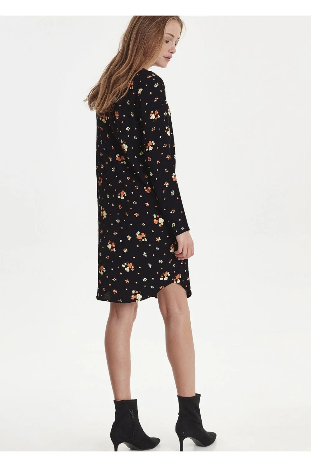 Catten Floral Print Dress - Black - Image 3