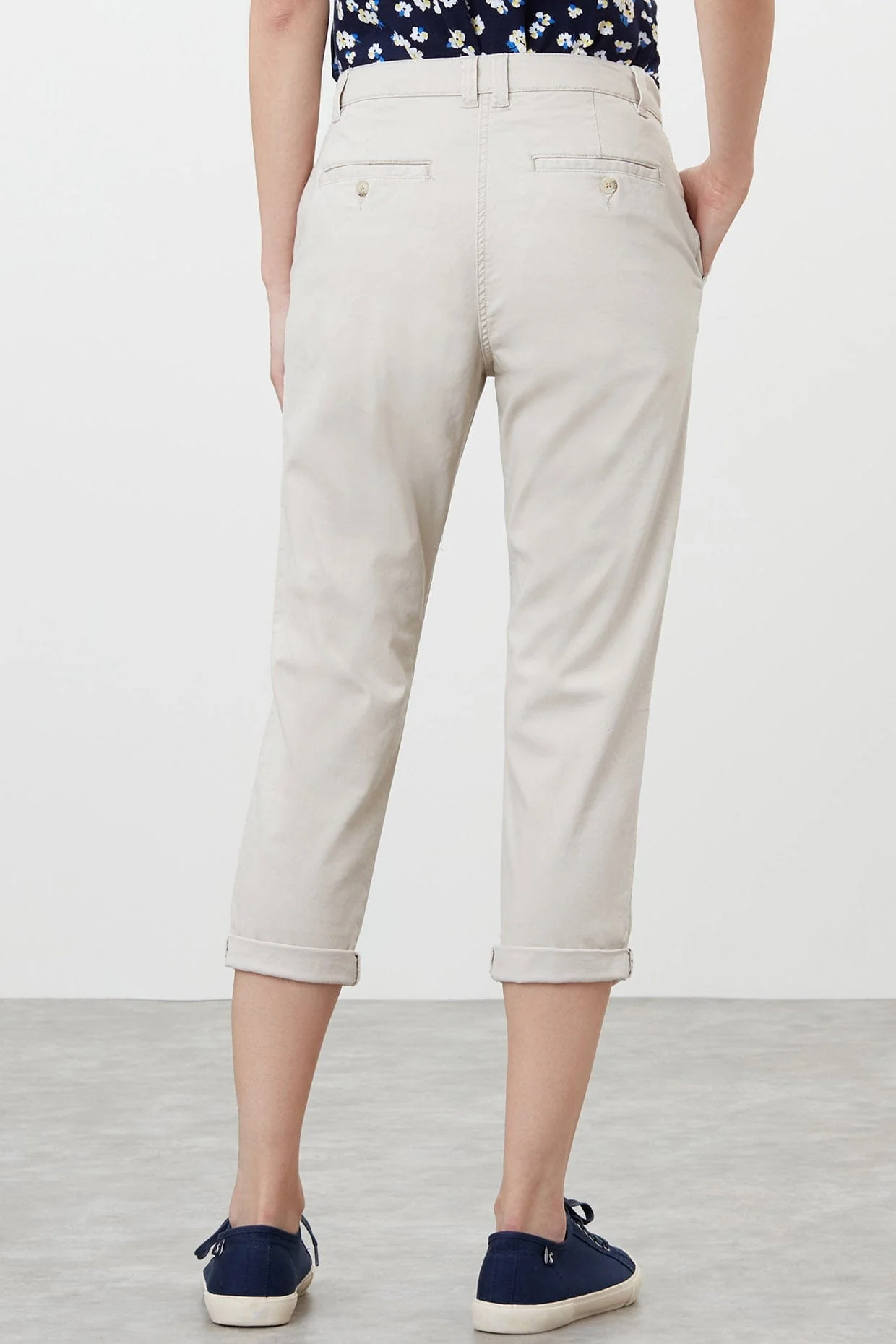 Hesford Cropped Chinos - Ivory - Image 5