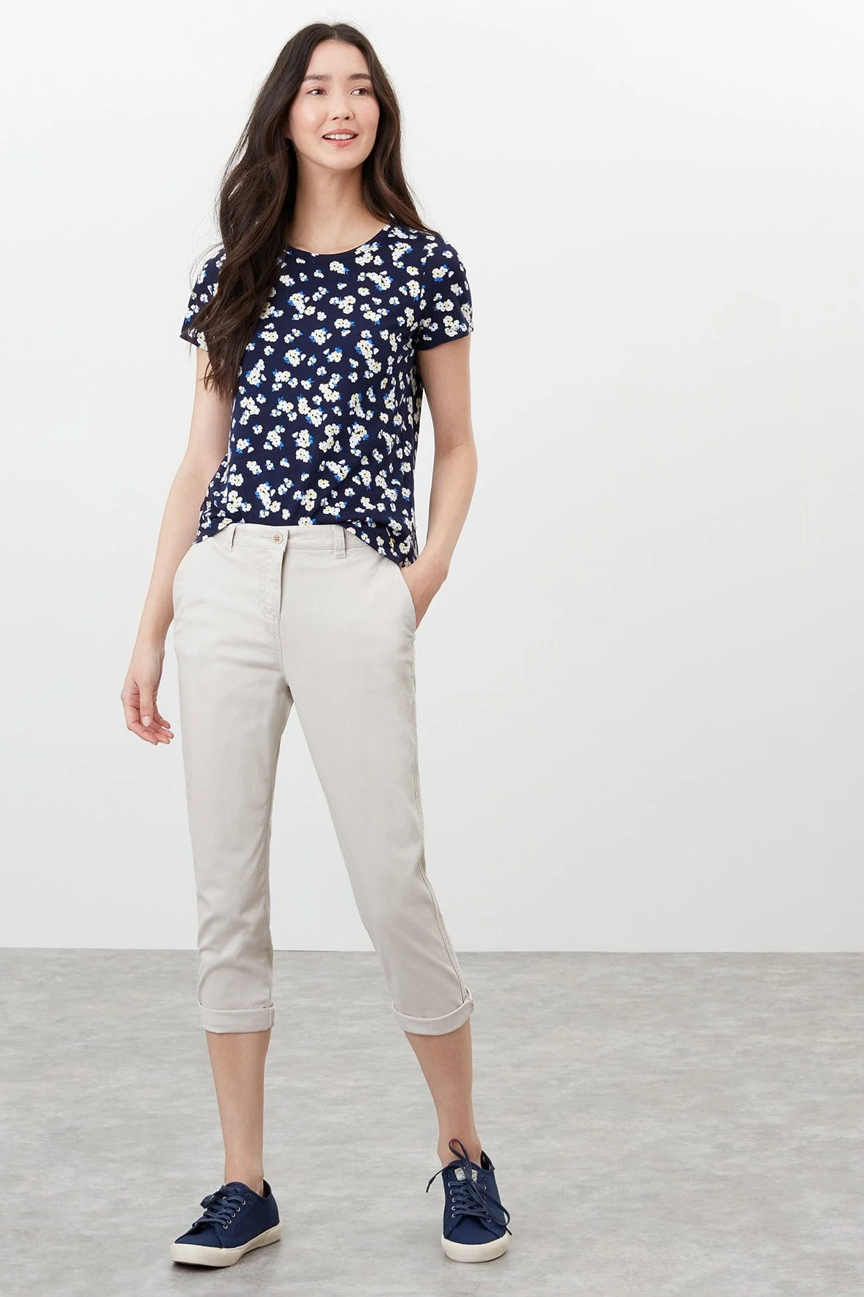 Hesford Cropped Chinos - Ivory - Image 6