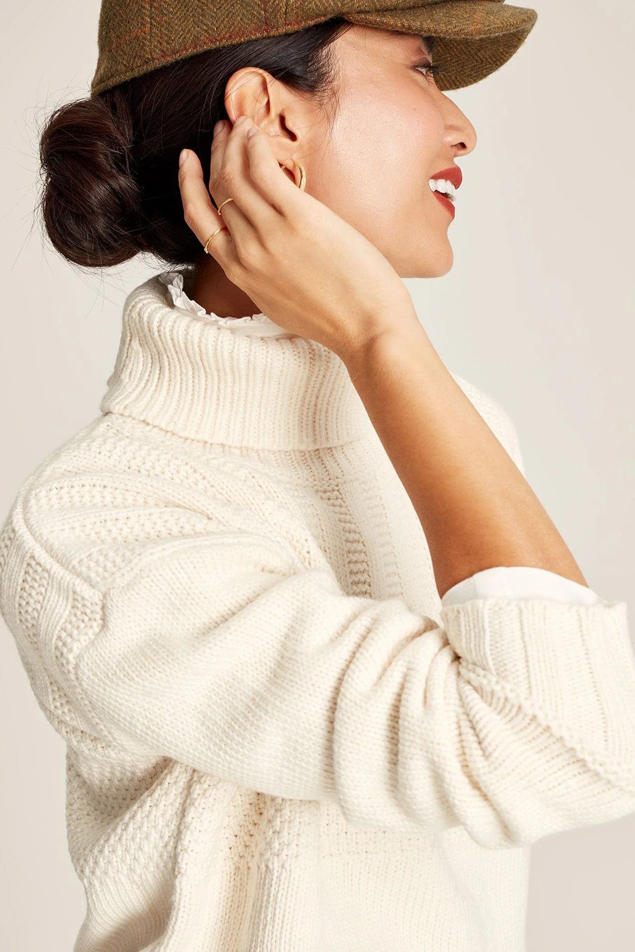 Joyce Roll Neck Jumper - Buttermilk - Image 2