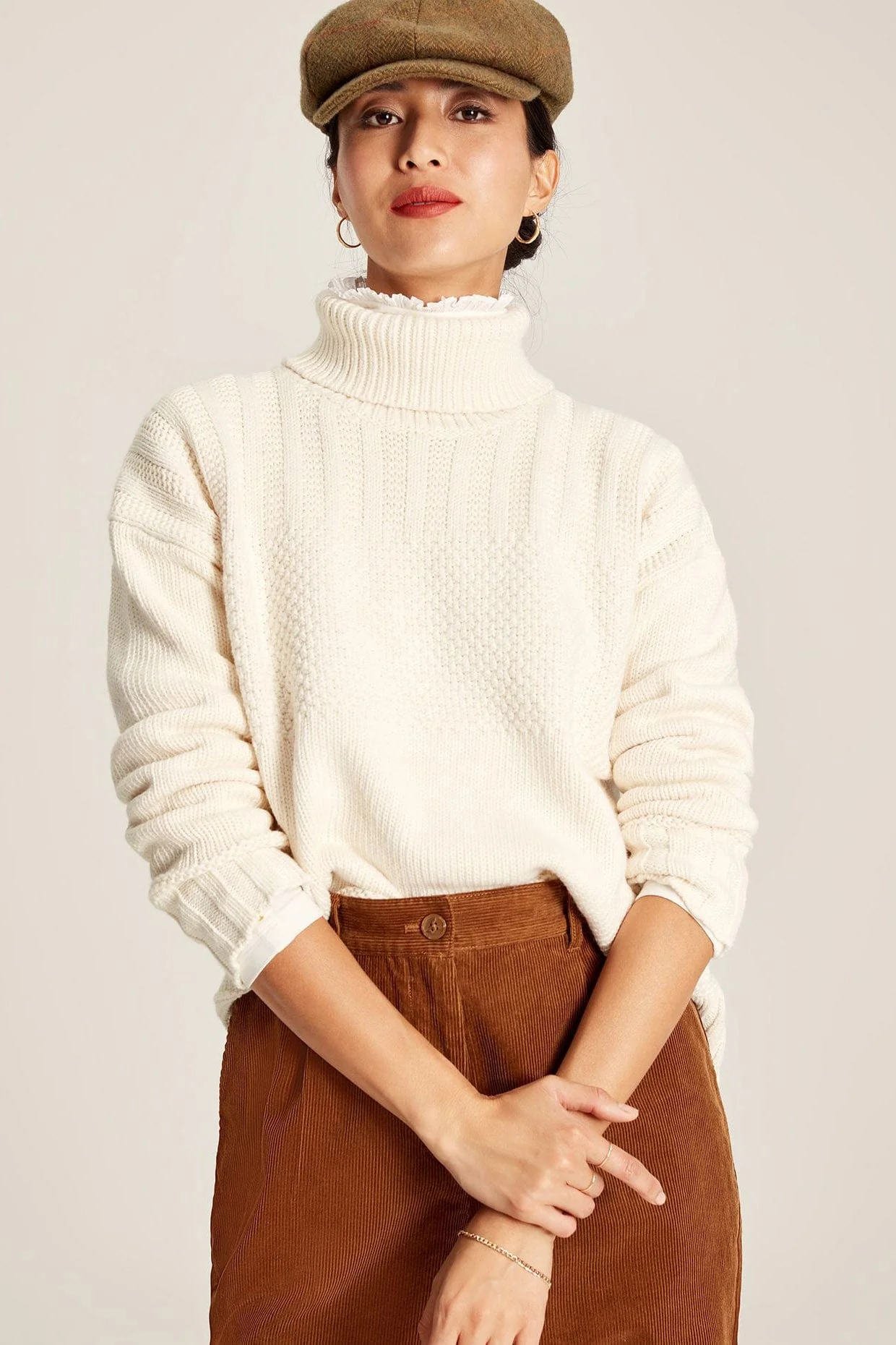 Joyce Roll Neck Jumper - Buttermilk - Image 3