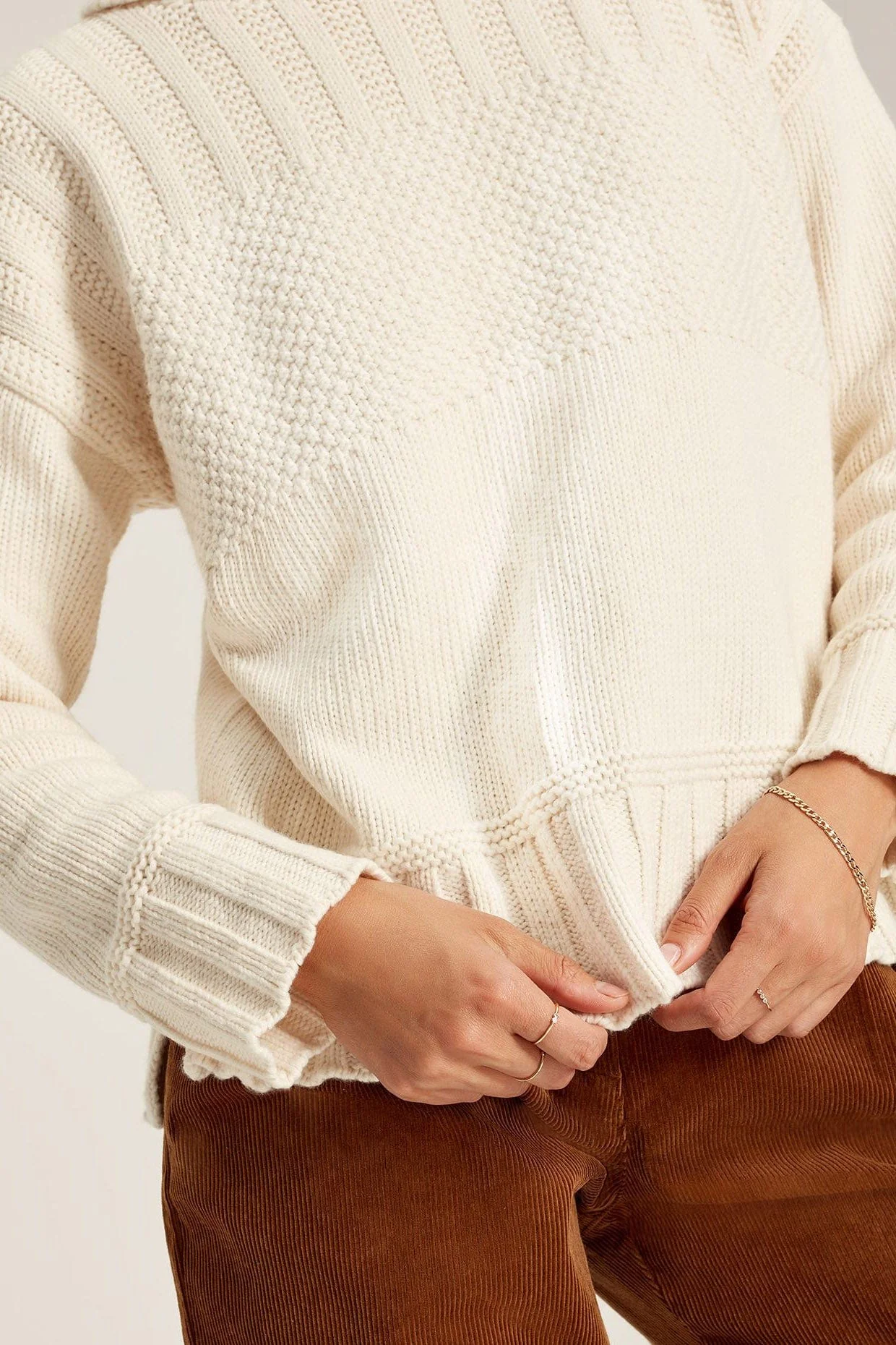 Joyce Roll Neck Jumper - Buttermilk - Image 6