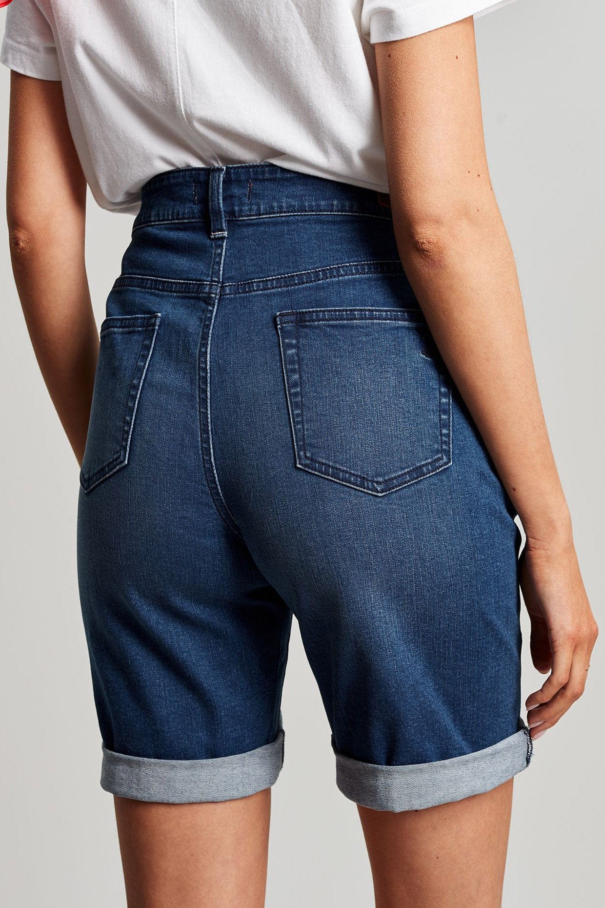 Shirley Long Denim Short - Mid Indigo - Image 3