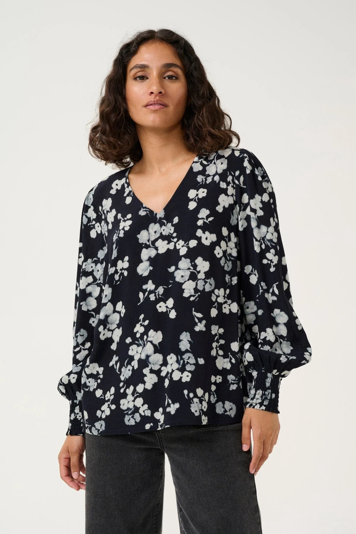 Alice Printed Blouse - Marine Flower - Image 2