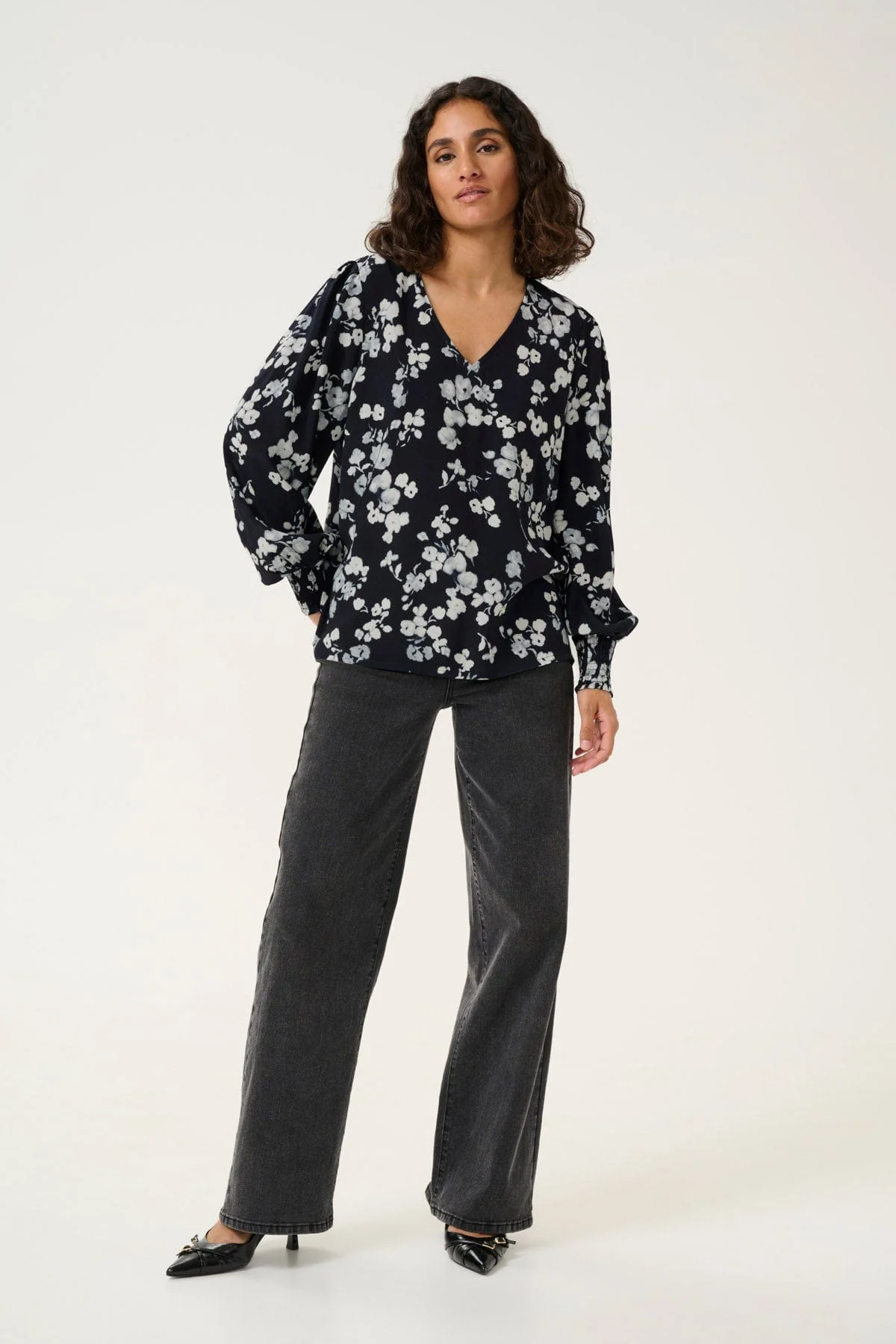 Alice Printed Blouse - Marine Flower - Image 5