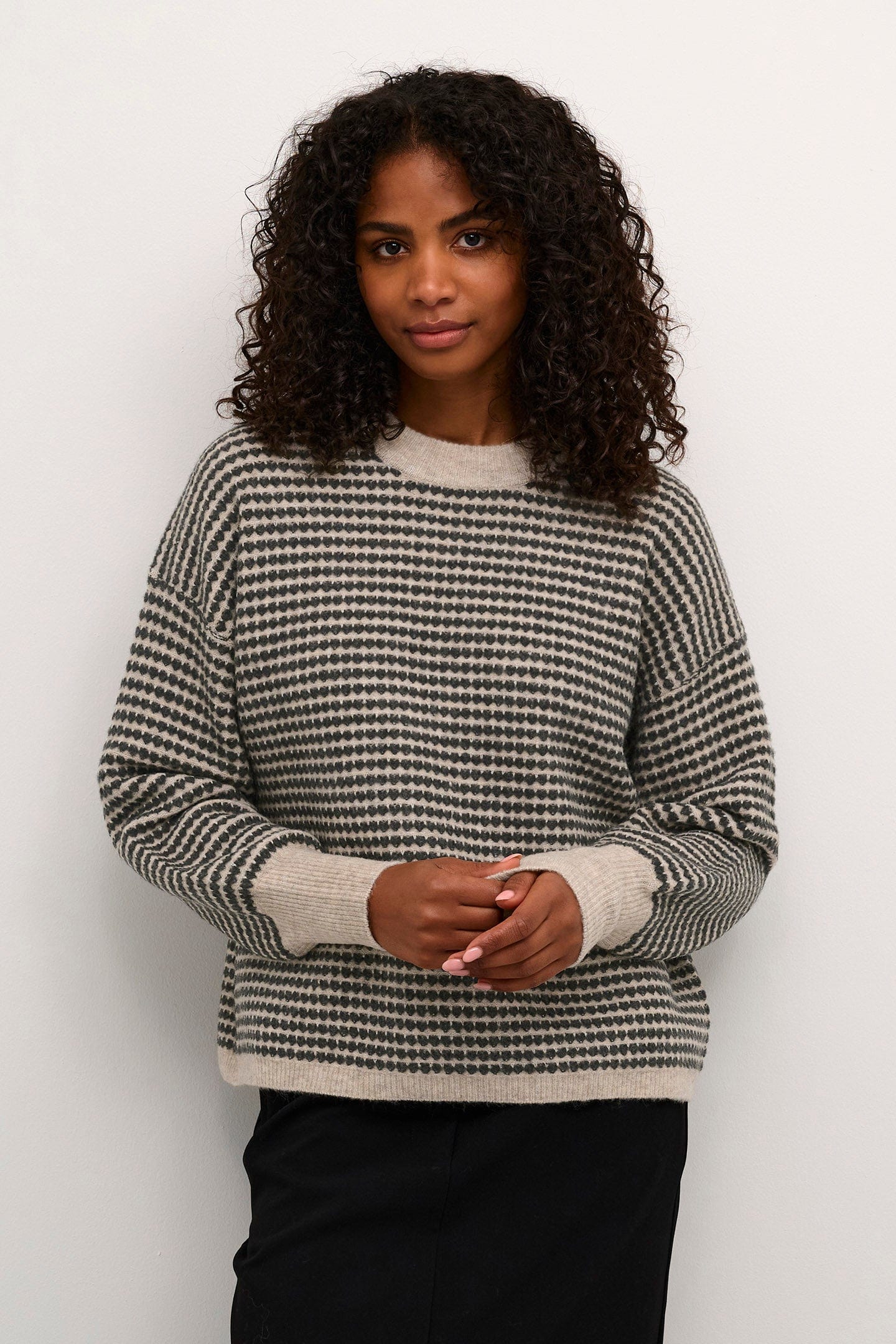 Ellery Knit Jumper - Feather Gray/ Black Structure - Image 4