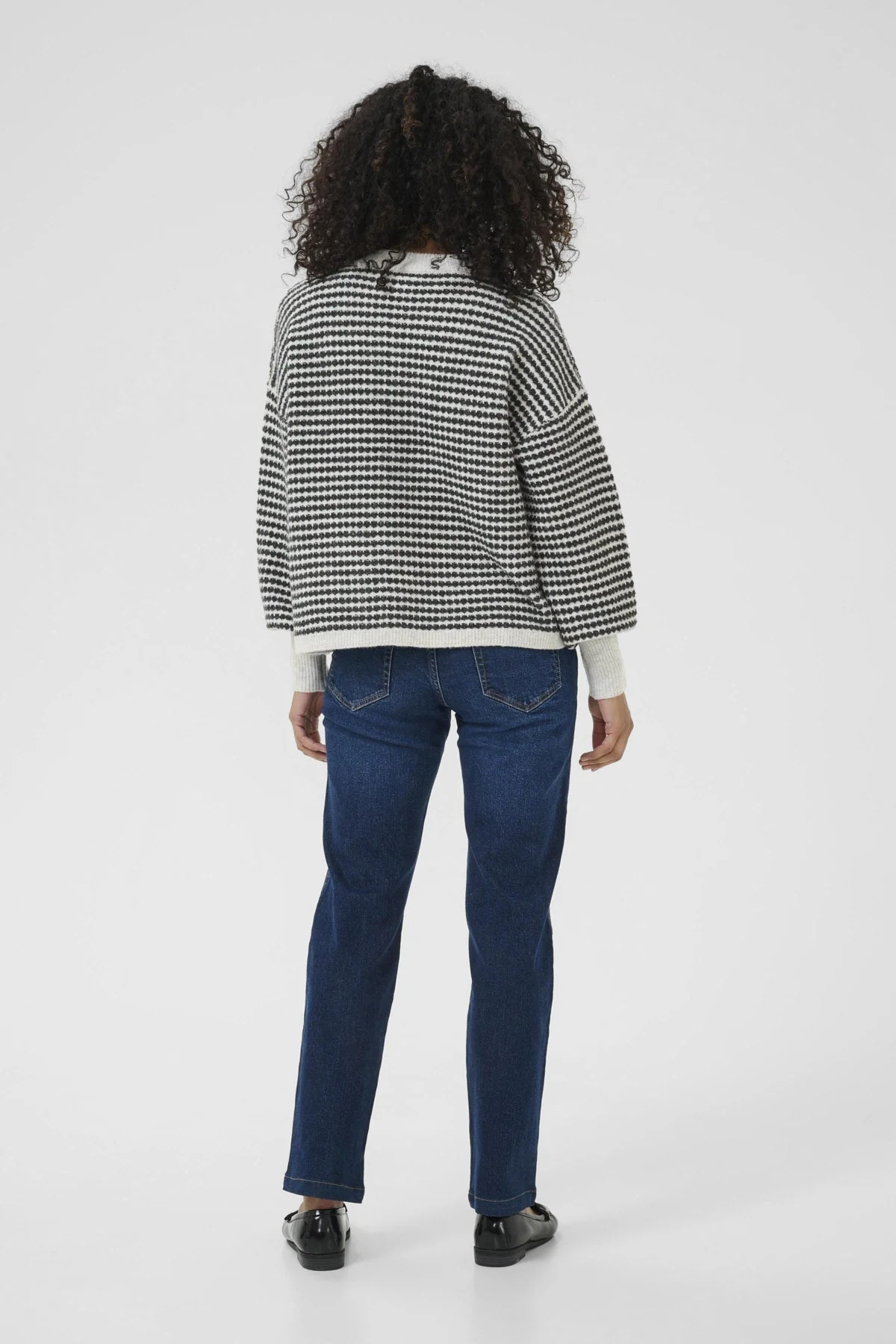 Ellery Textured Knit Jumper - Light Grey Melange/Black - Image 5
