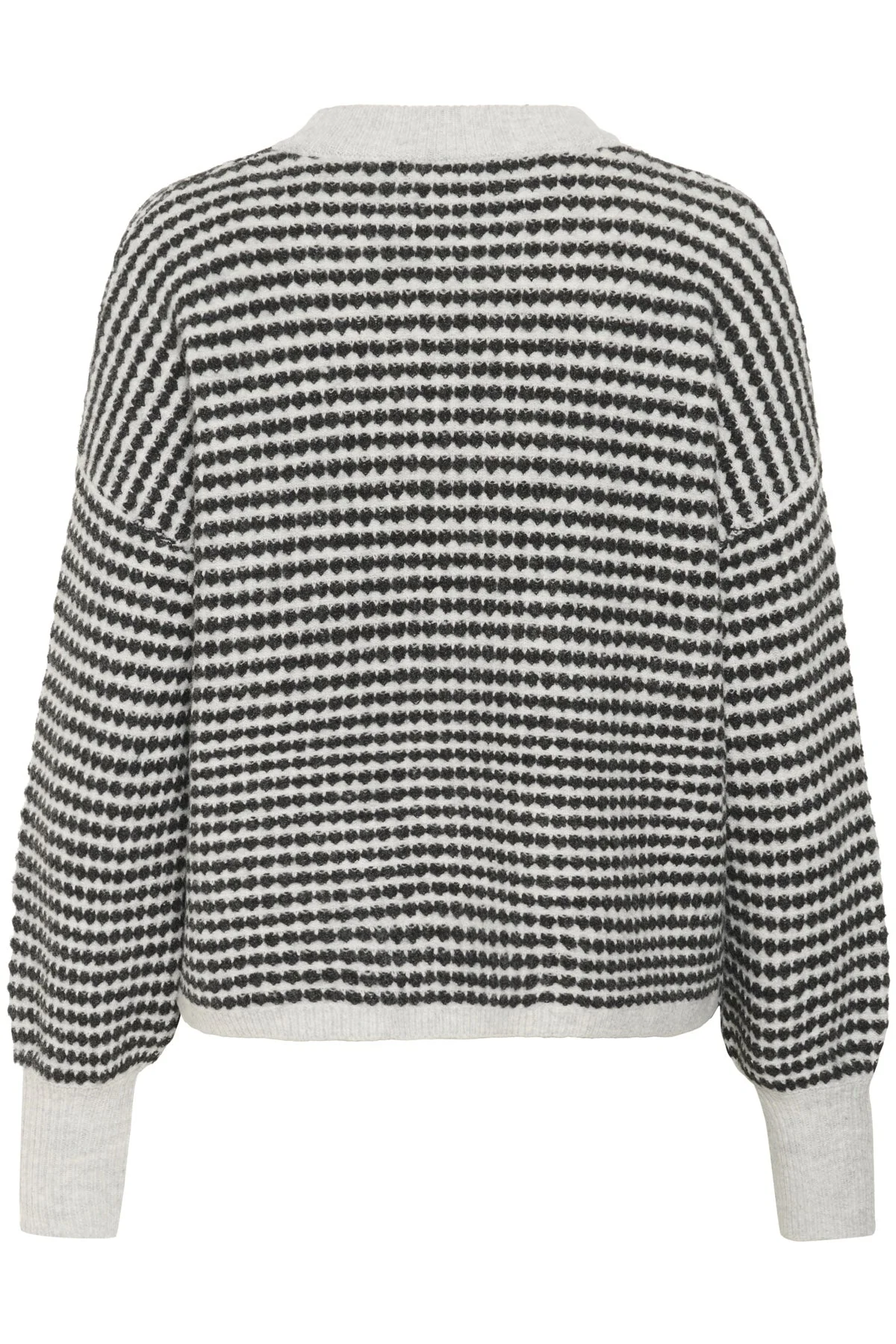 Ellery Textured Knit Jumper - Light Grey Melange/Black - Image 6