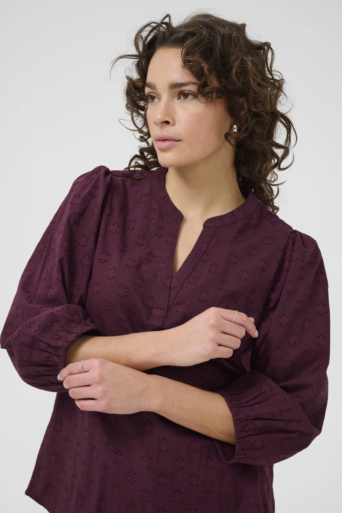 Enya Cotton Blouse - Windsor Wine - Image 2
