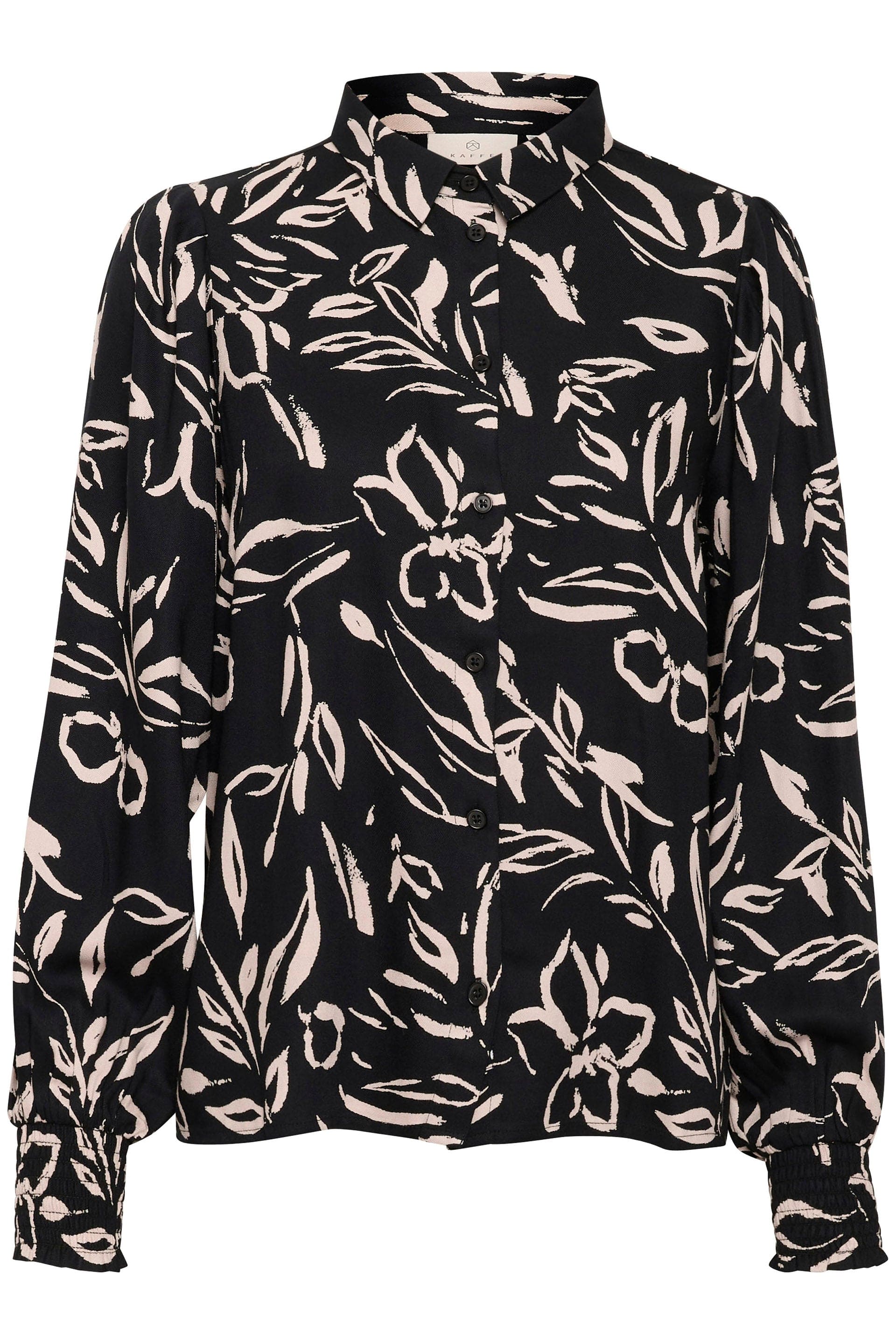 Forrest Printed Shirt - Black/Sand Painted Flower