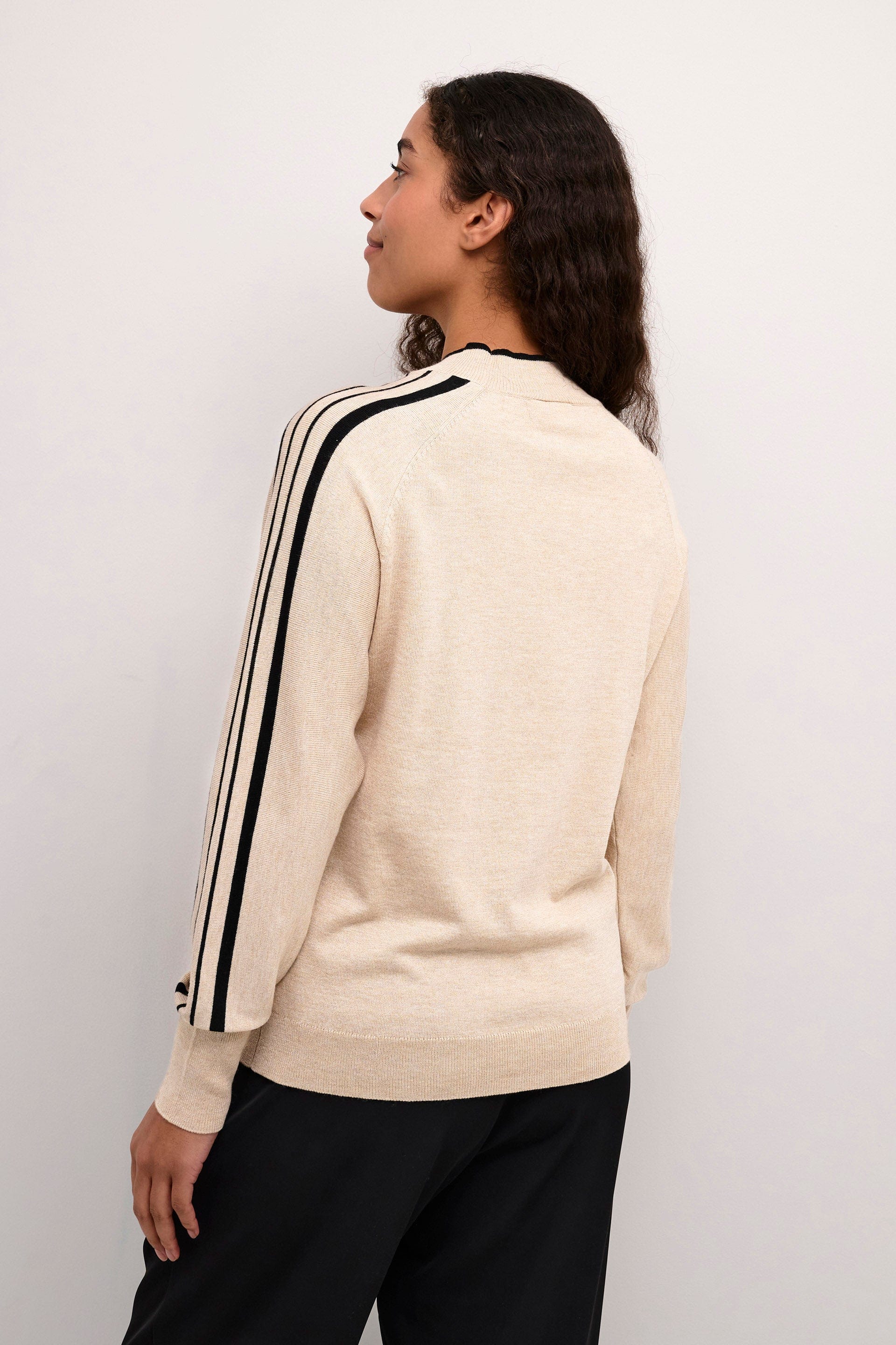 Henriette High Neck Jumper - Feather Gray Melange - Image 3