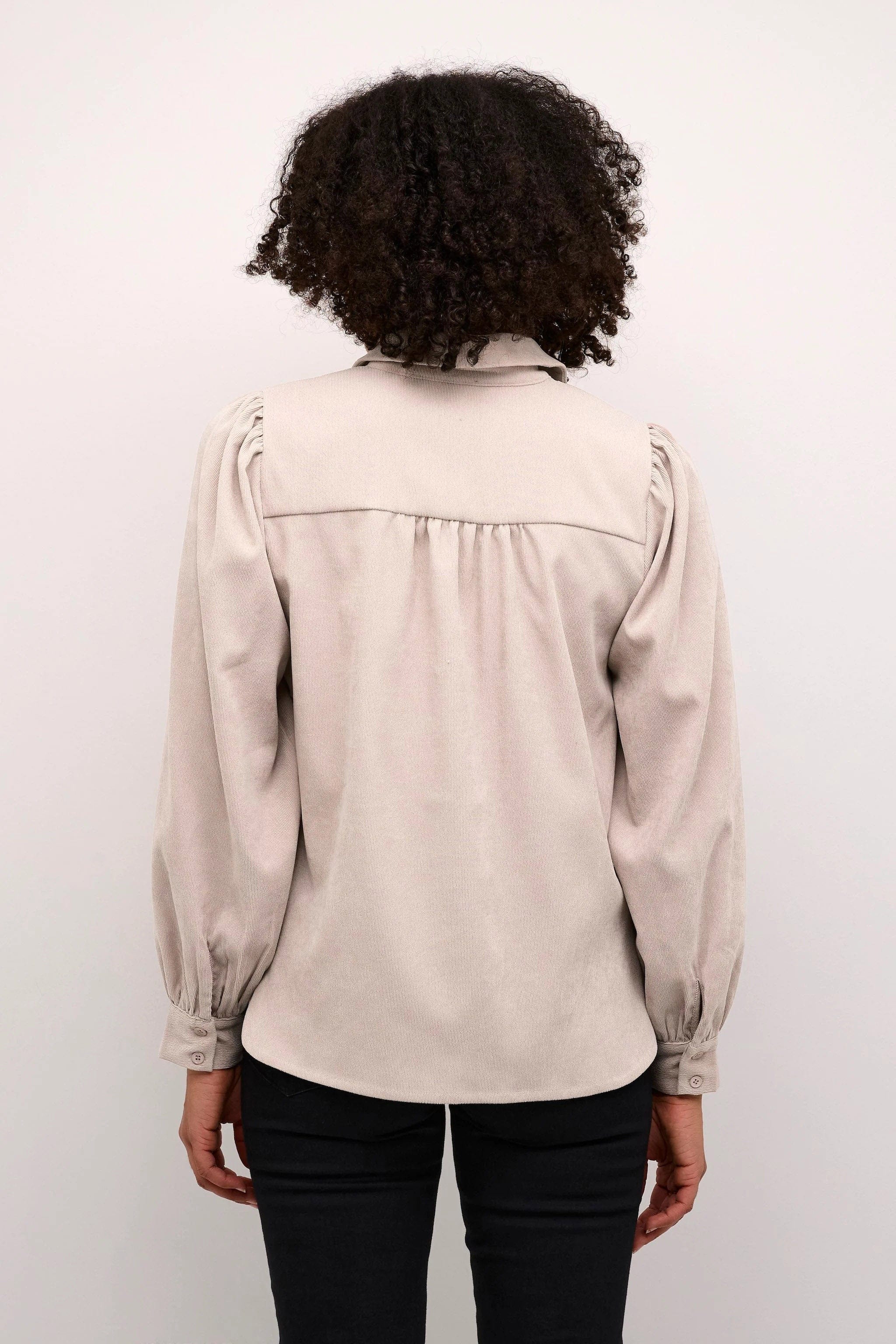 Hermine Micro Needlecord Shirt - Feather Grey - Image 3