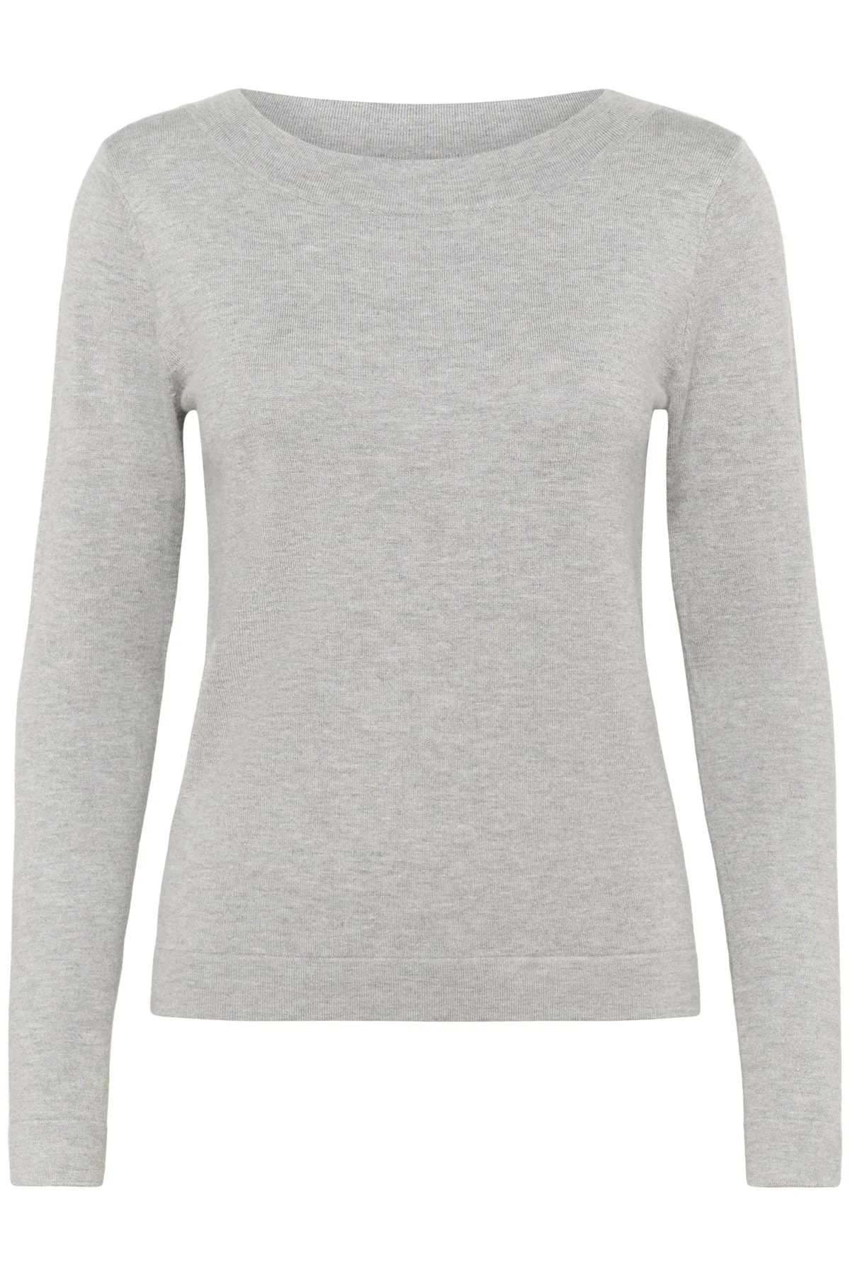 Lizza Fine Knit Jumper - Light Grey Melange
