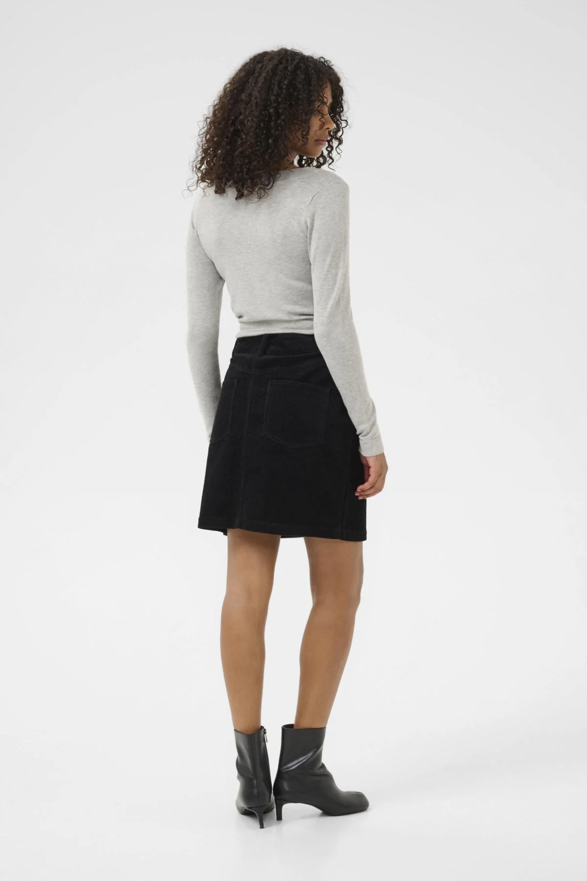 Lizza Fine Knit Jumper - Light Grey Melange - Image 5