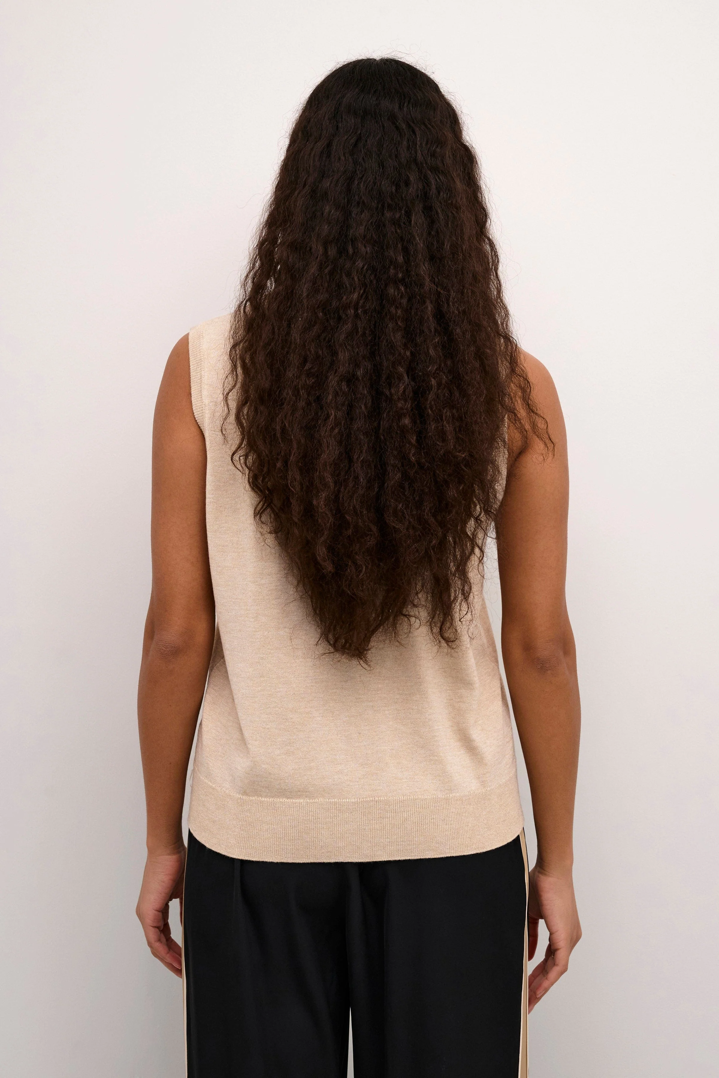 Lizza Sleeveless Knit Top - Feather Gray Melange - Image 4