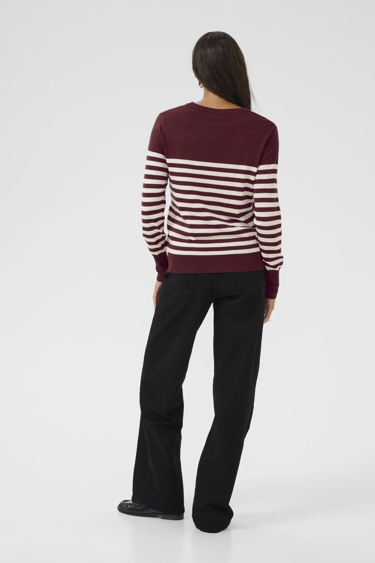 Lizza Striped Knit Jumper - Windsor Wine/Turtledove - Image 5