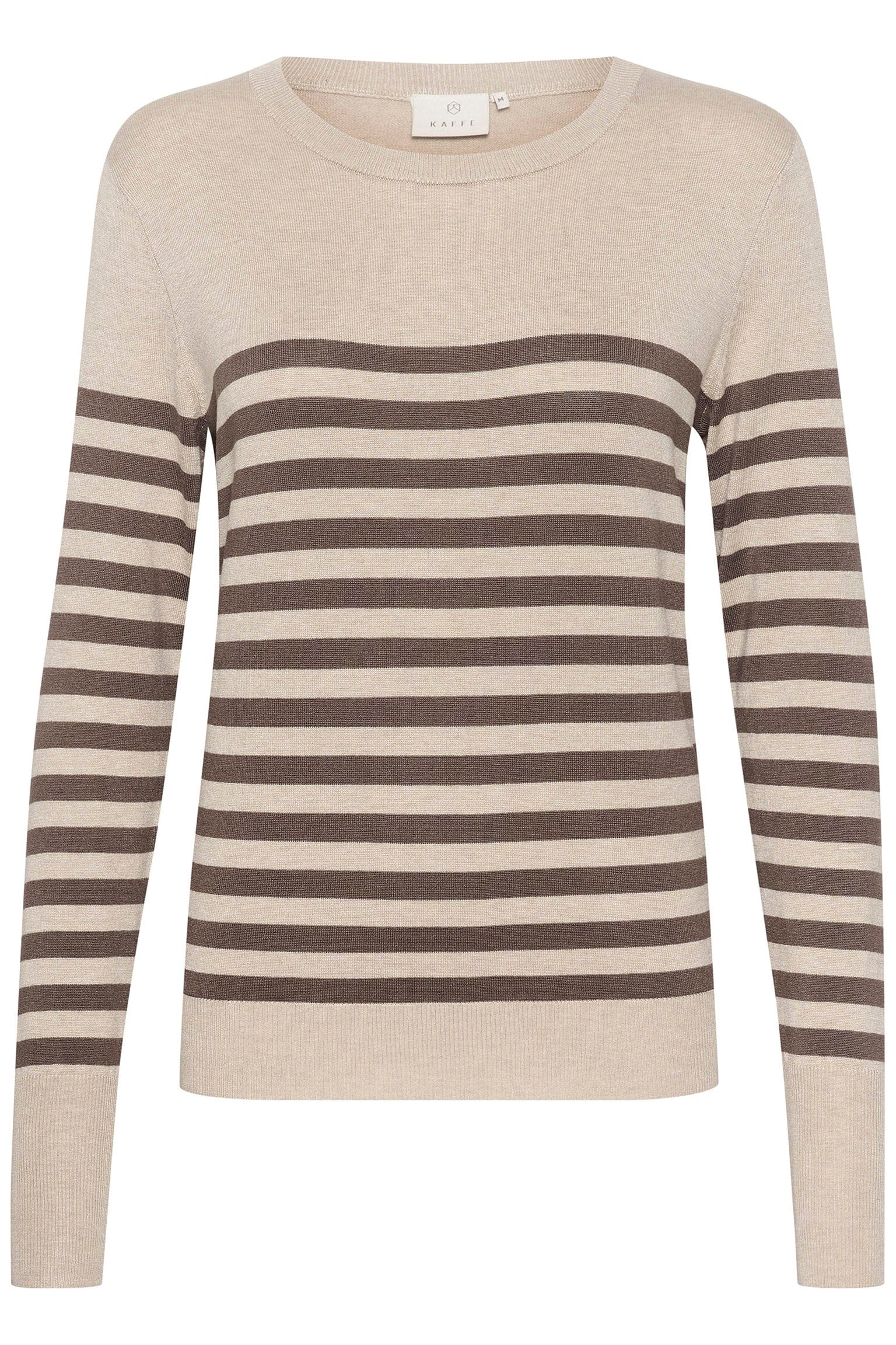 Lizza Striped Knit Lightweight Jumper - Feather Gray/ Brown Stripe