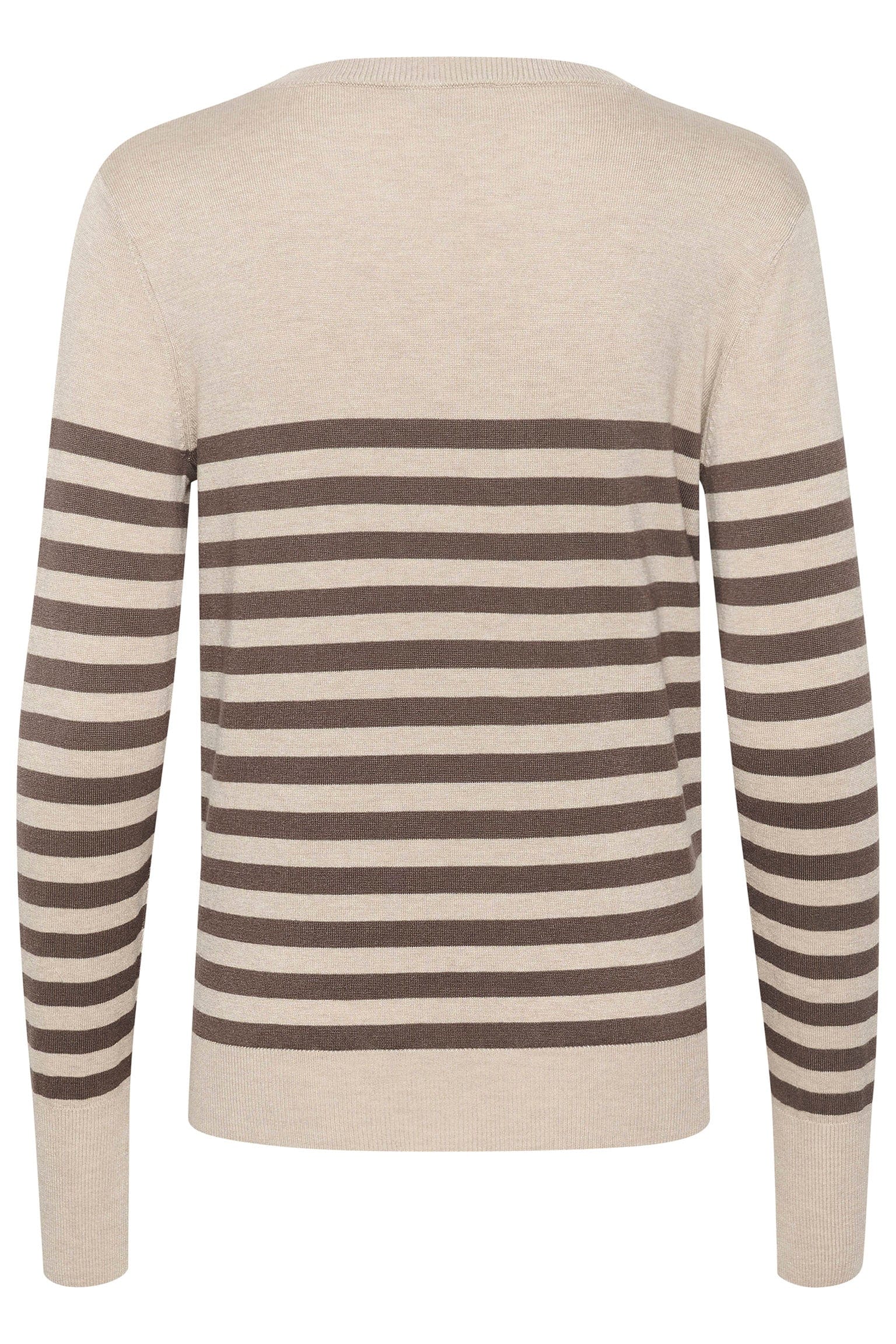 Lizza Striped Knit Lightweight Jumper - Feather Gray/ Brown Stripe - Image 6