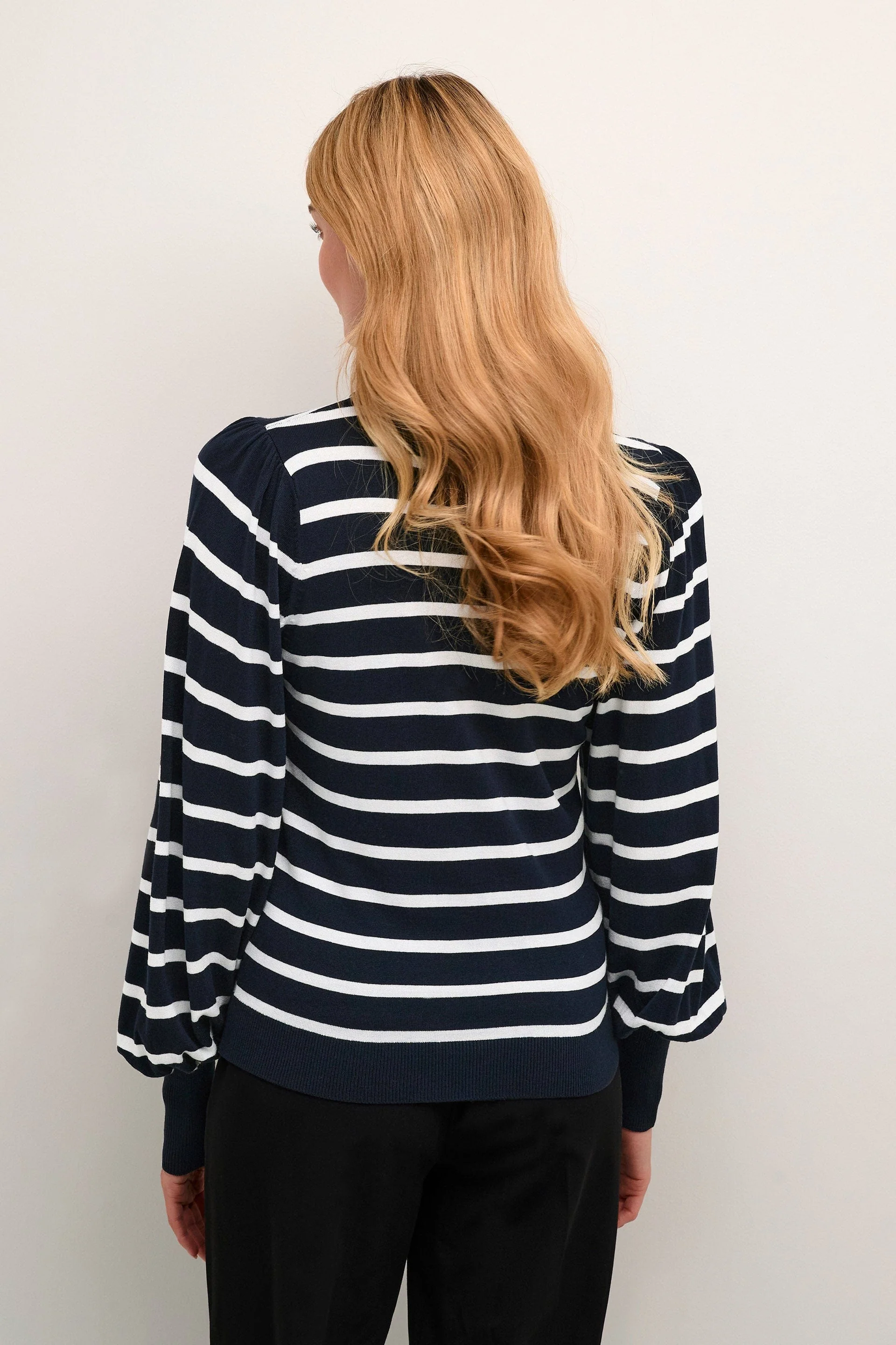 Lizzy Stripe Knit Jumper - Midnight Marine/Chalk Stripe - Image 3