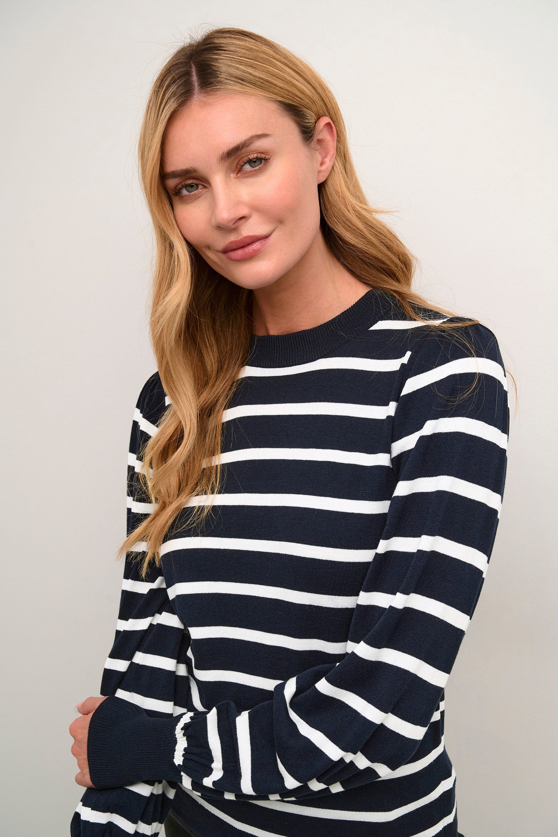 Lizzy Stripe Knit Jumper - Midnight Marine/Chalk Stripe - Image 4