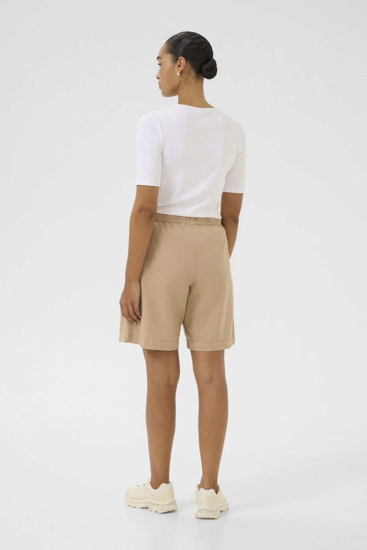 Naya Cotton Elasticated Waist Shorts - Classic Sand - Image 3