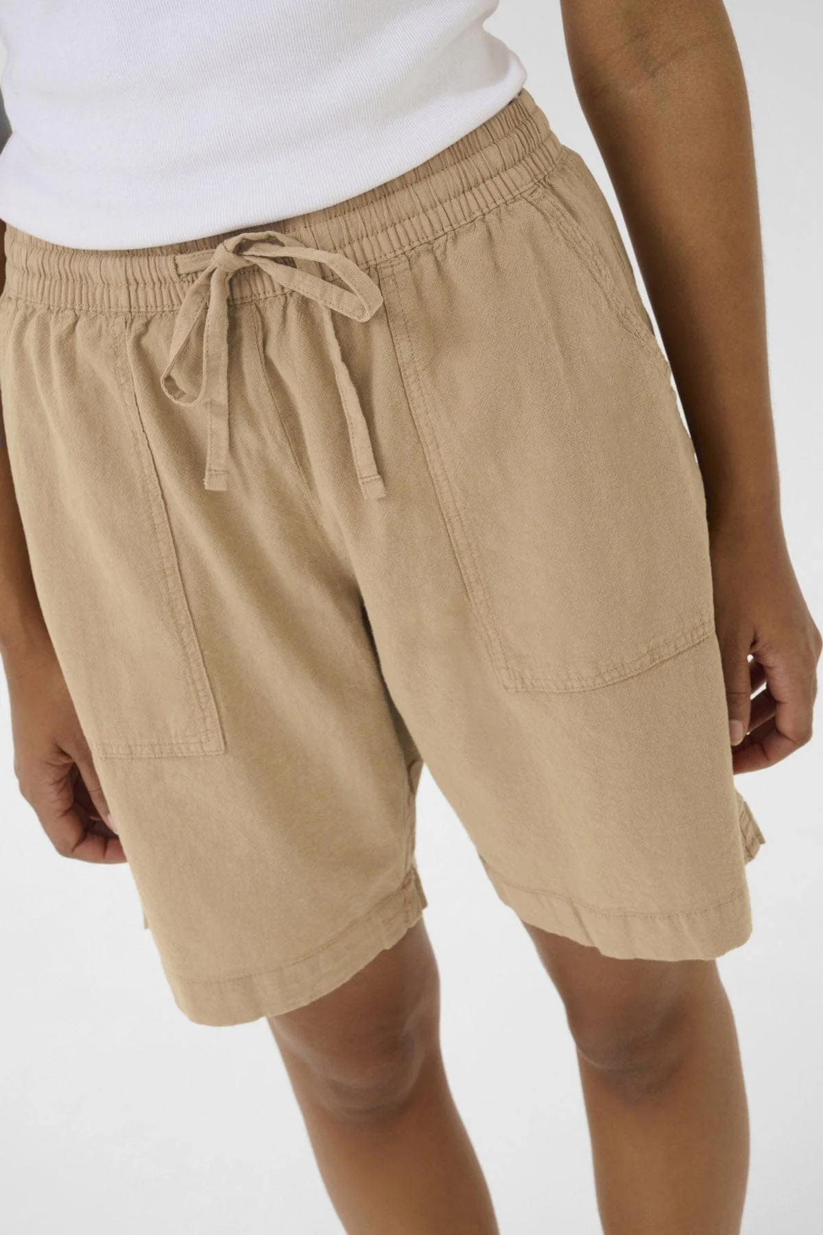 Naya Cotton Elasticated Waist Shorts - Classic Sand - Image 6