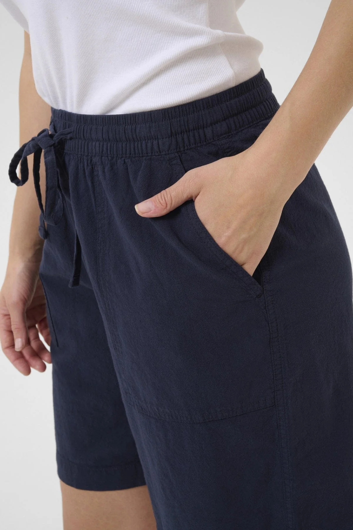 Naya Cotton Elasticated Waist Shorts - Midnight Marine - Image 5
