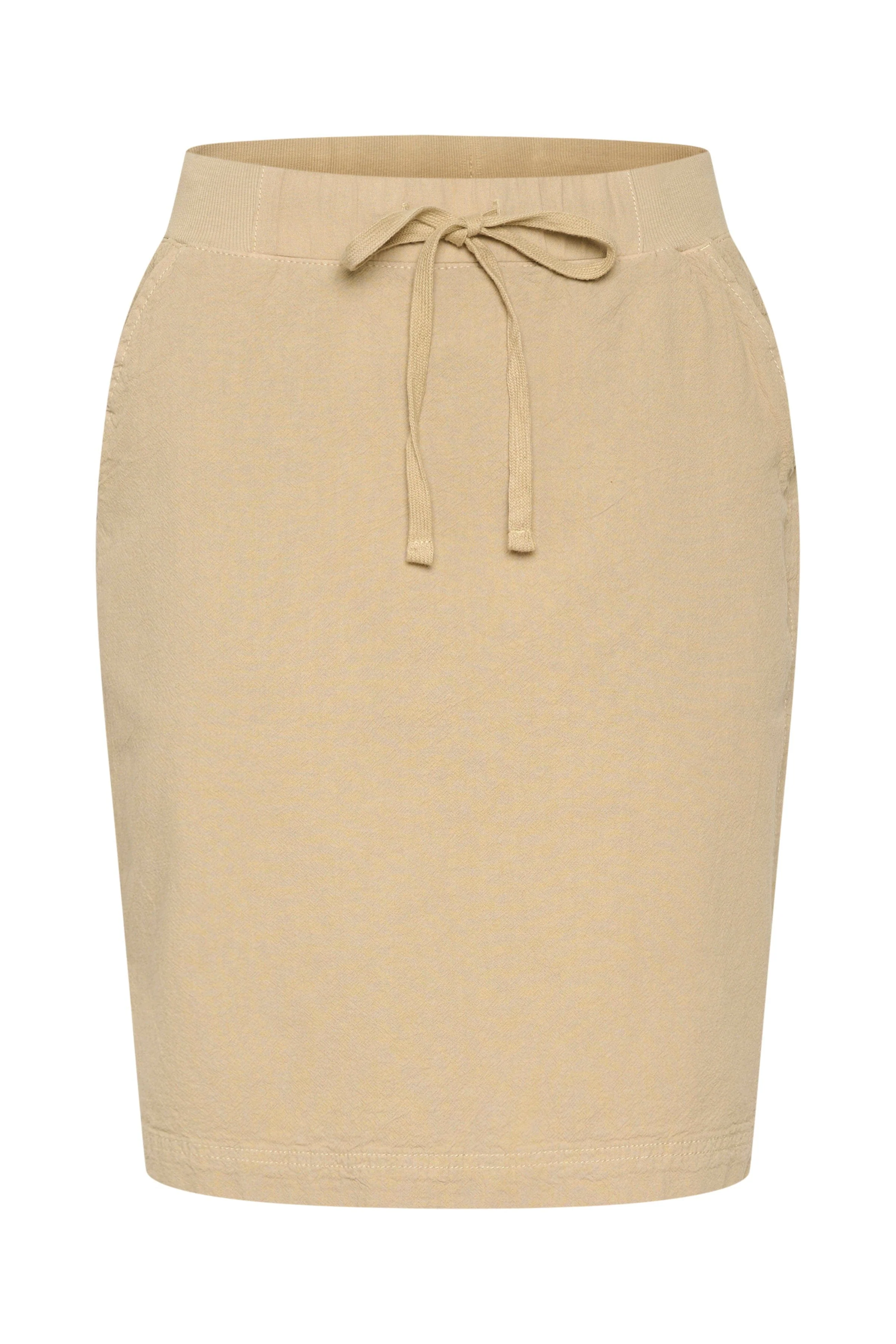 Naya Cotton Elasticated Waist Skirt - Classic Sand