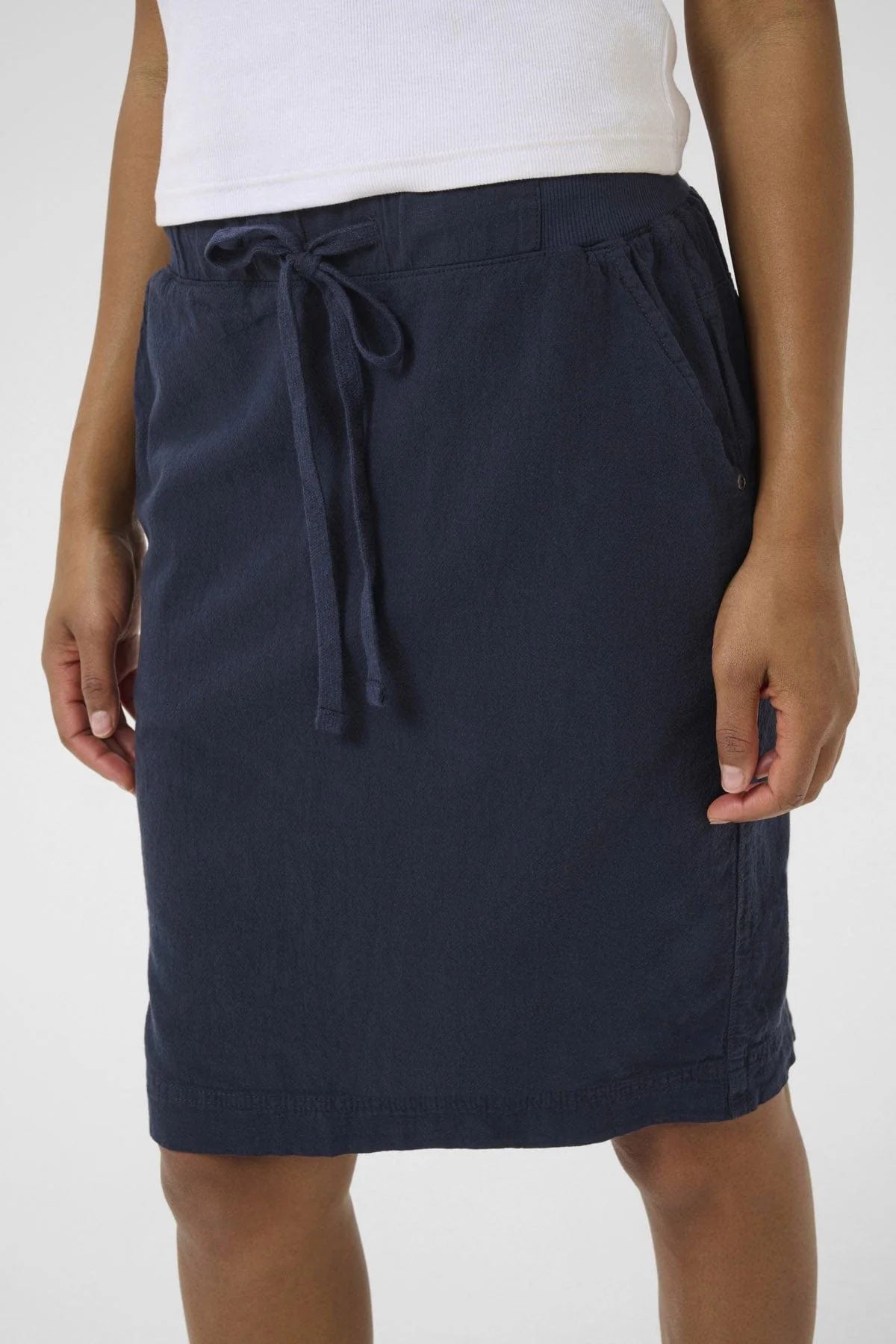 Naya Cotton Elasticated Waist Skirt - Midnight Marine - Image 5
