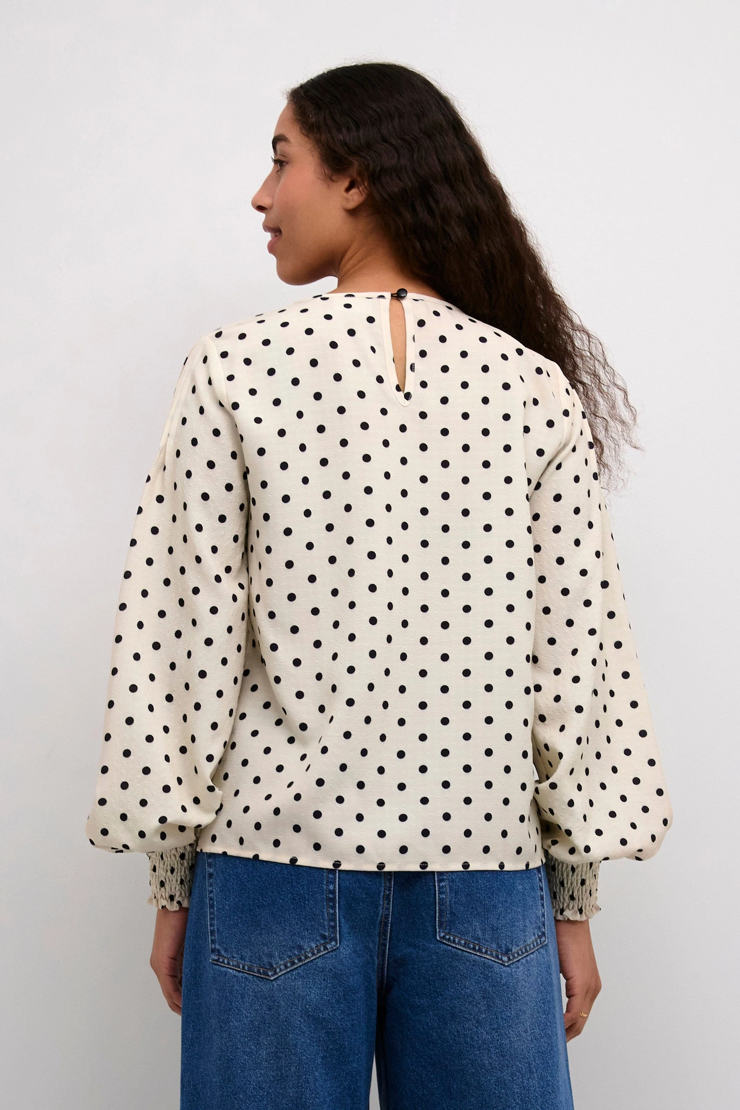Oscarna Polka Dot Blouse - Chalk/Black Dot - Image 3