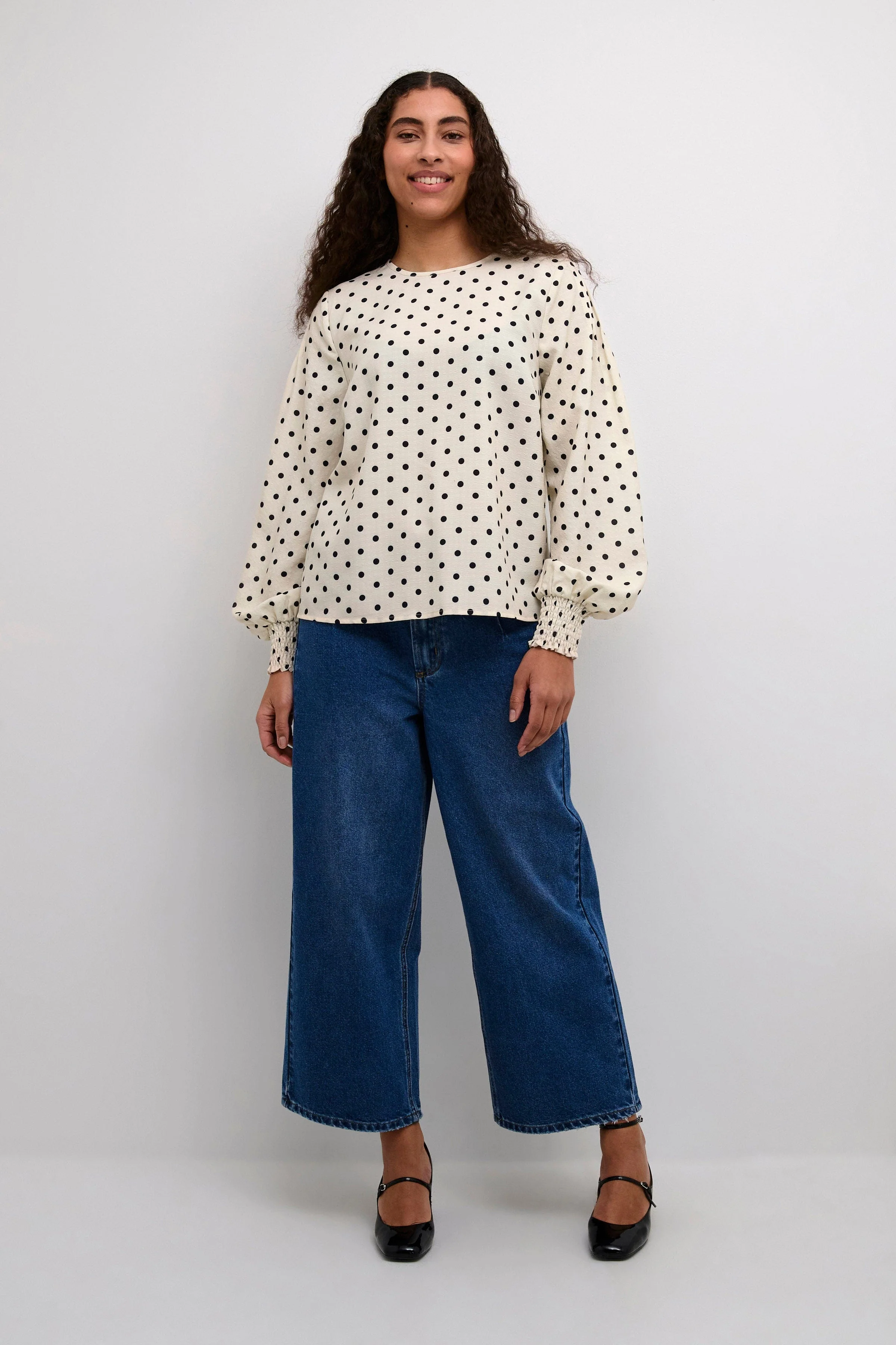 Oscarna Polka Dot Blouse - Chalk/Black Dot - Image 4
