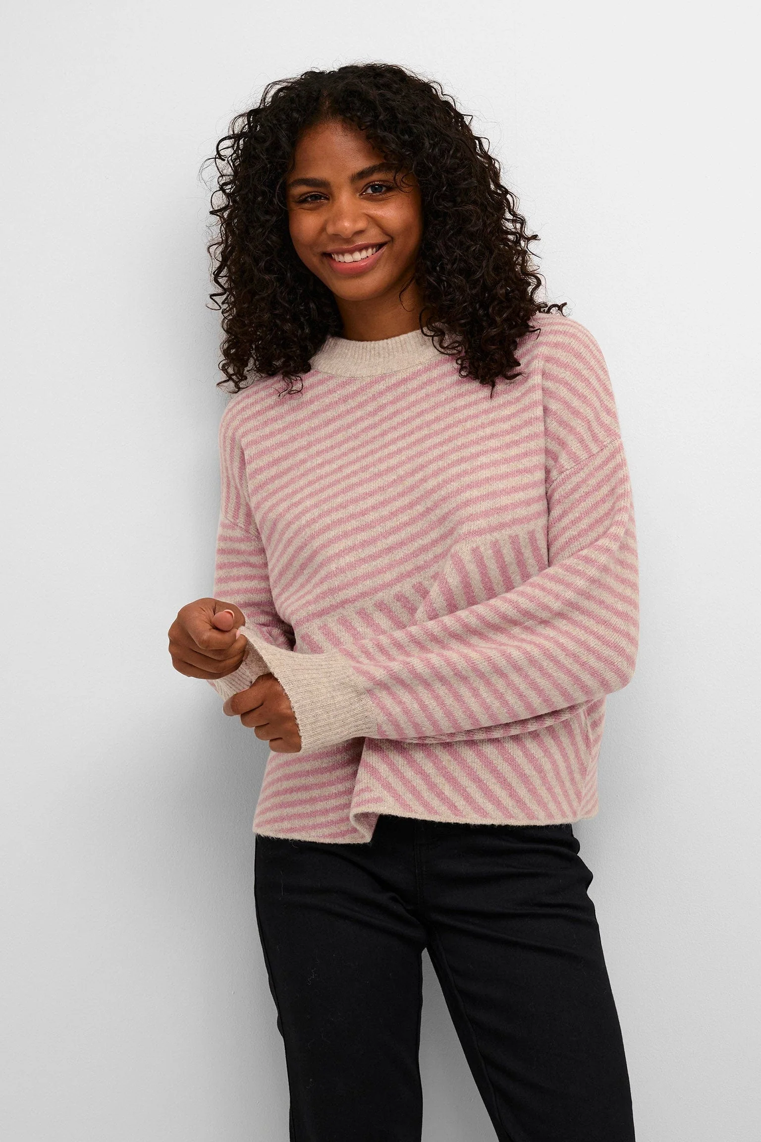 Verana Knit Jumper - Feather Gray Melange/Rosa - Image 2
