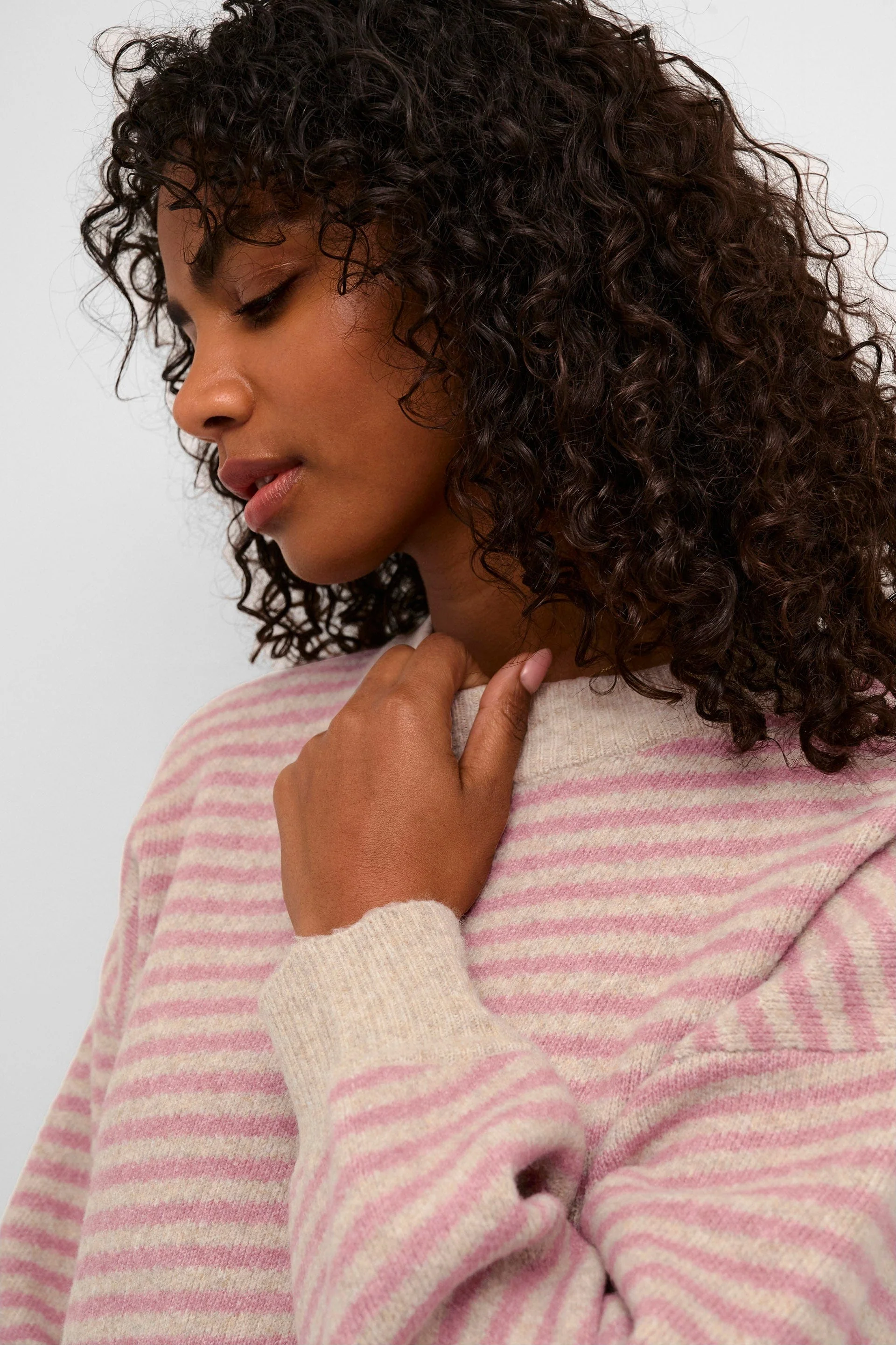 Verana Knit Jumper - Feather Gray Melange/Rosa - Image 4