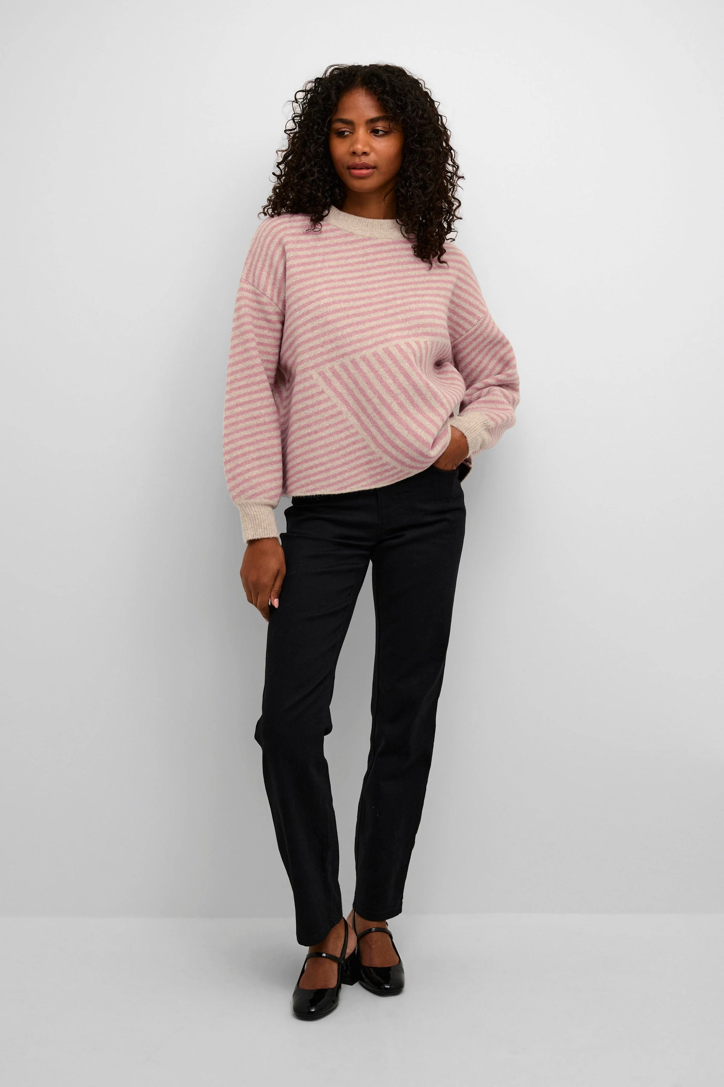 Verana Knit Jumper - Feather Gray Melange/Rosa - Image 5