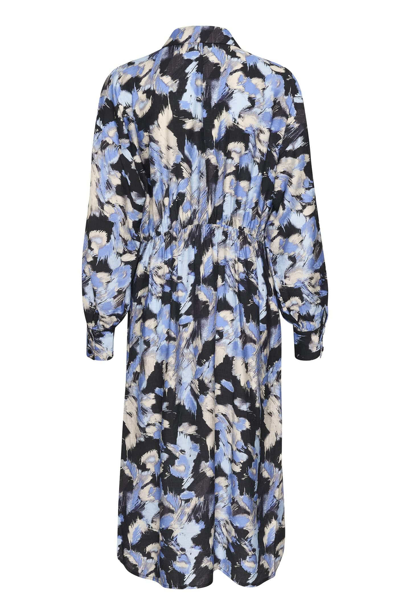 Victoria Shirt Midi Dress - Black/Blue Graphic Strokes - Image 7