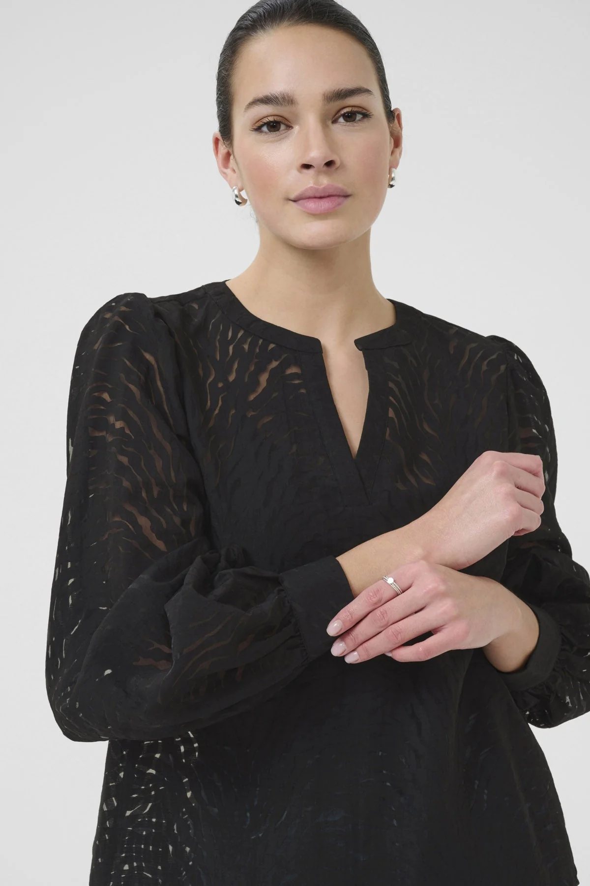 Vivian Printed Blouse - Black - Image 3