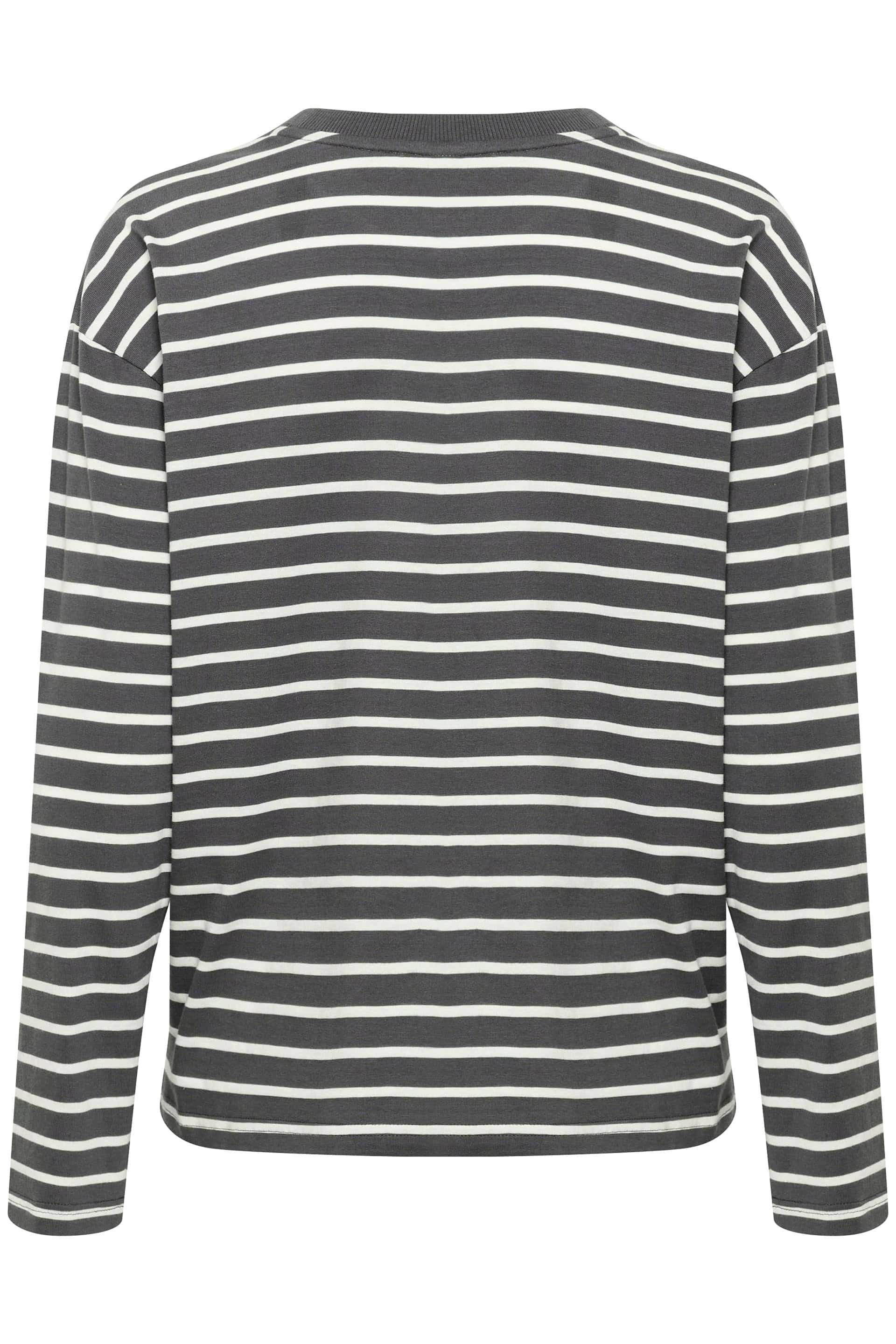 Winny Long Sleeve T-Shirt - Black Oyster/Ant. White Stripe - Image 2